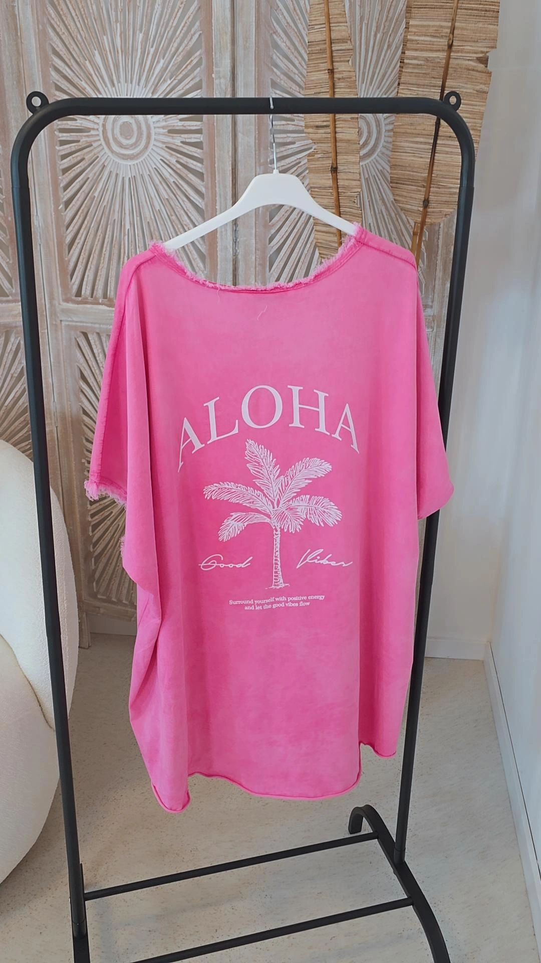 BASIC SHIRT ALOHA PALMS STONEWASHED VOKUHILA Made in Italy 34-44/46