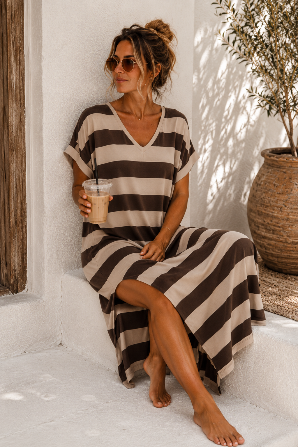 🌸 Shirtkleid „Candy Breeze Stripes – Blockstreifen Made in Italy 34-42