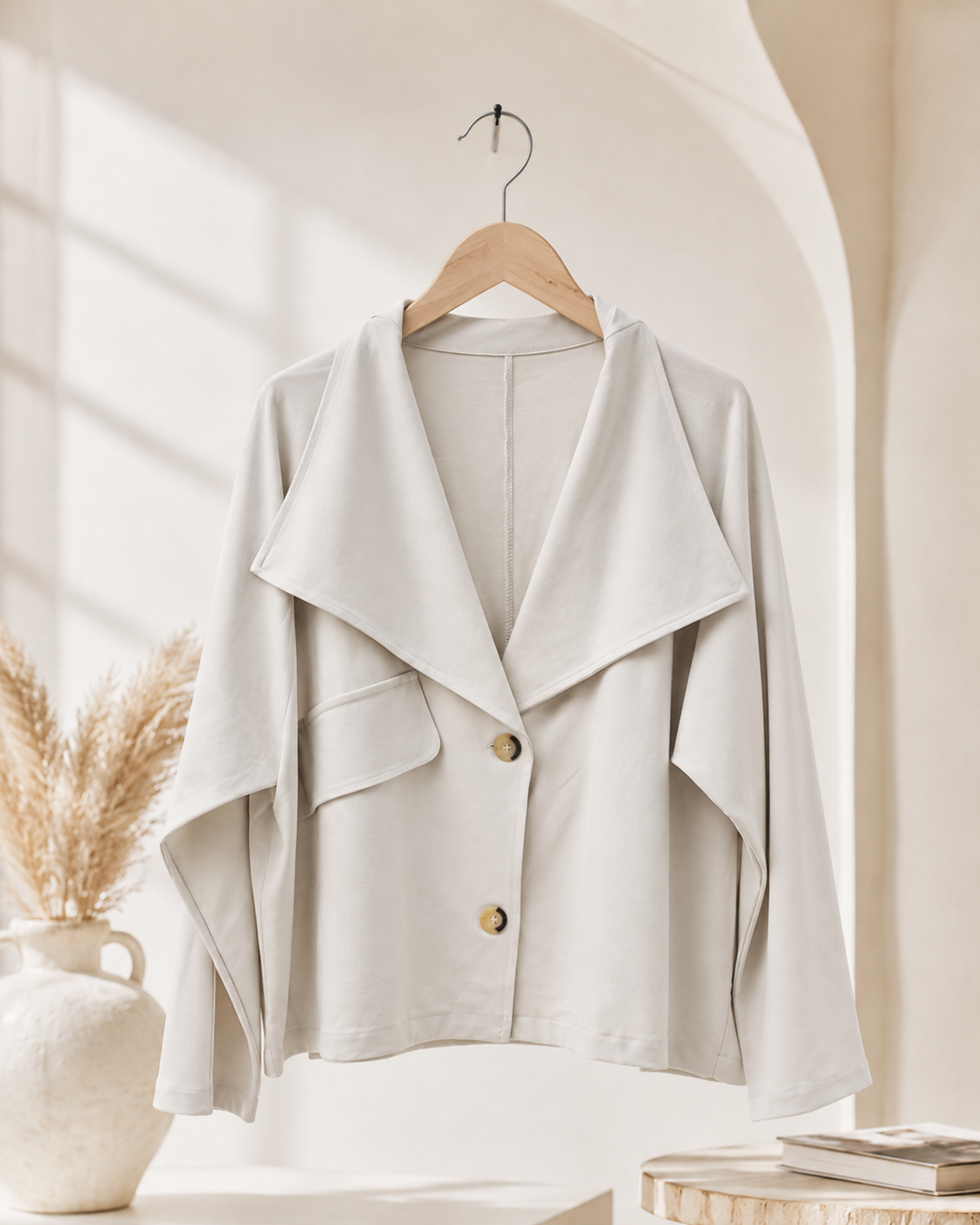 Jacke Enya – lässige Uni-Jacke mit Statement-Kragen Uni Made in Italy 34-42/44
