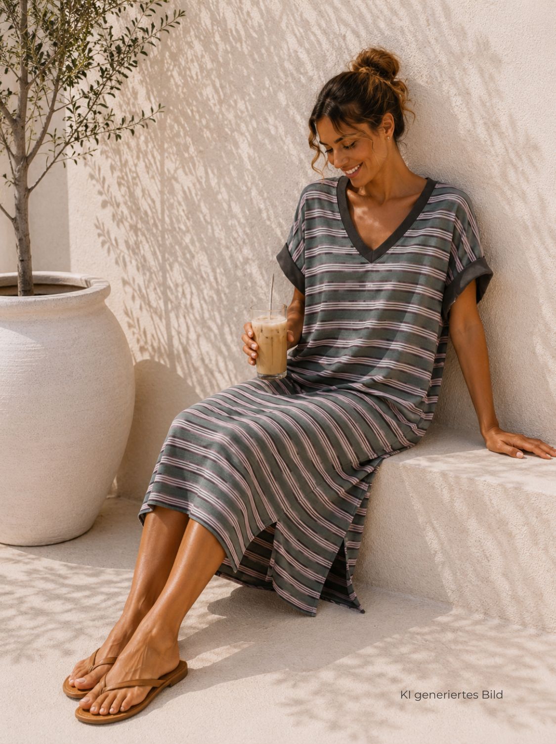 Sweatshirt-Kleid „Lotta“ – Streifenliebe für jeden Tag  – Made in Italy Gr. 34-42