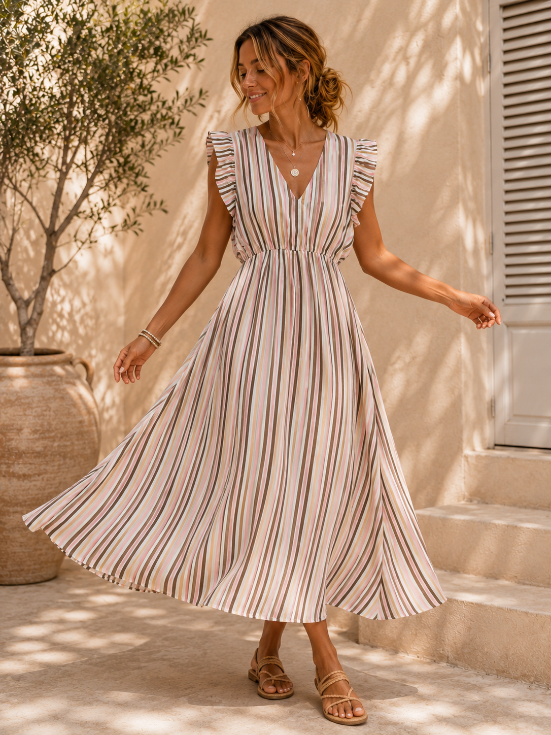 Kleid Avena Baumwolle Stripes Made in Italy 34-40/42