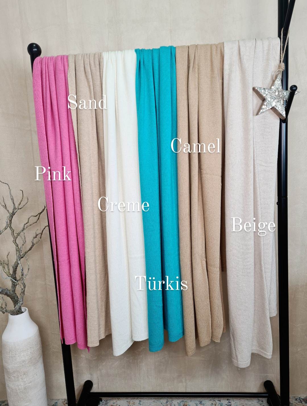 BASIC SCHAL CAROLINA CAMEL Made in Italy Halstuch Scarf verschiedene Farben BASIC SCHAL CAROLINA CAMEL Made in Italy Halstuch Scarf verschiedene Farben