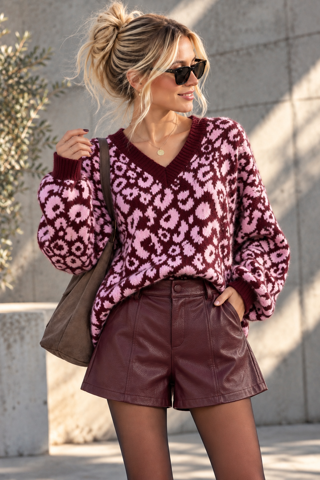 Leo-Pullover mit V-Ausschnitt I P0069 I Made in Italy 34-44/46