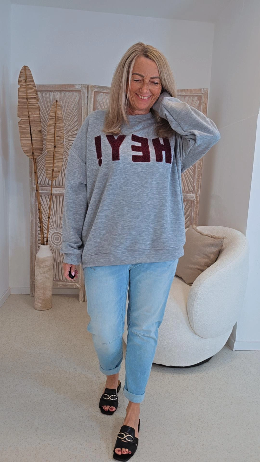 OVERSIZE SWEATER HEY Made in Italy 34-42/44 Langarm Sweatshirt