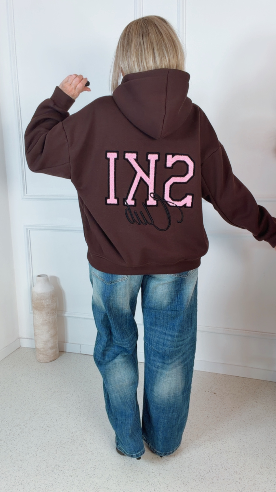 HOODIE SKI CLUB  34 - 42 Made in Italy Pullover Sweater Sweatshirt