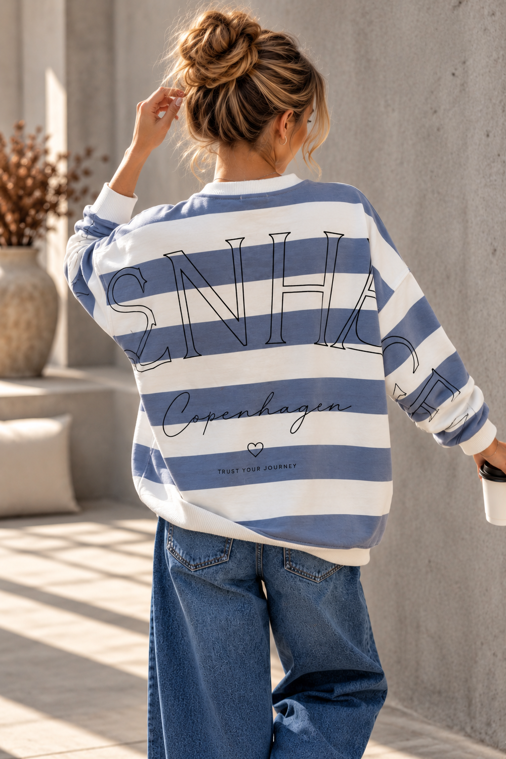 Sweatshirt Copenhagen Blockstreifen I NO. SW0072 I lässiger Oversize-Look I Made in Italy 34-42/44