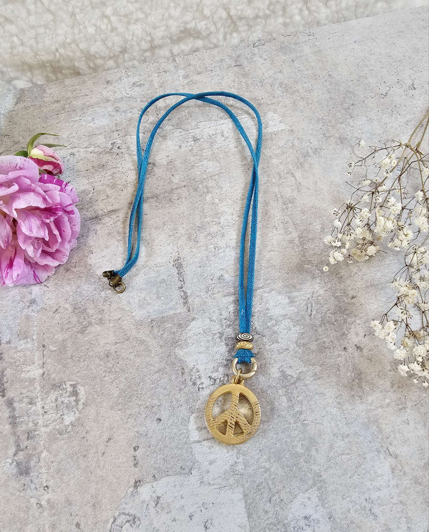  LEDER KETTE SNAKE TÜRKOS PEACE GOLD SHINY Halskette Wechselkette Echt Leder
