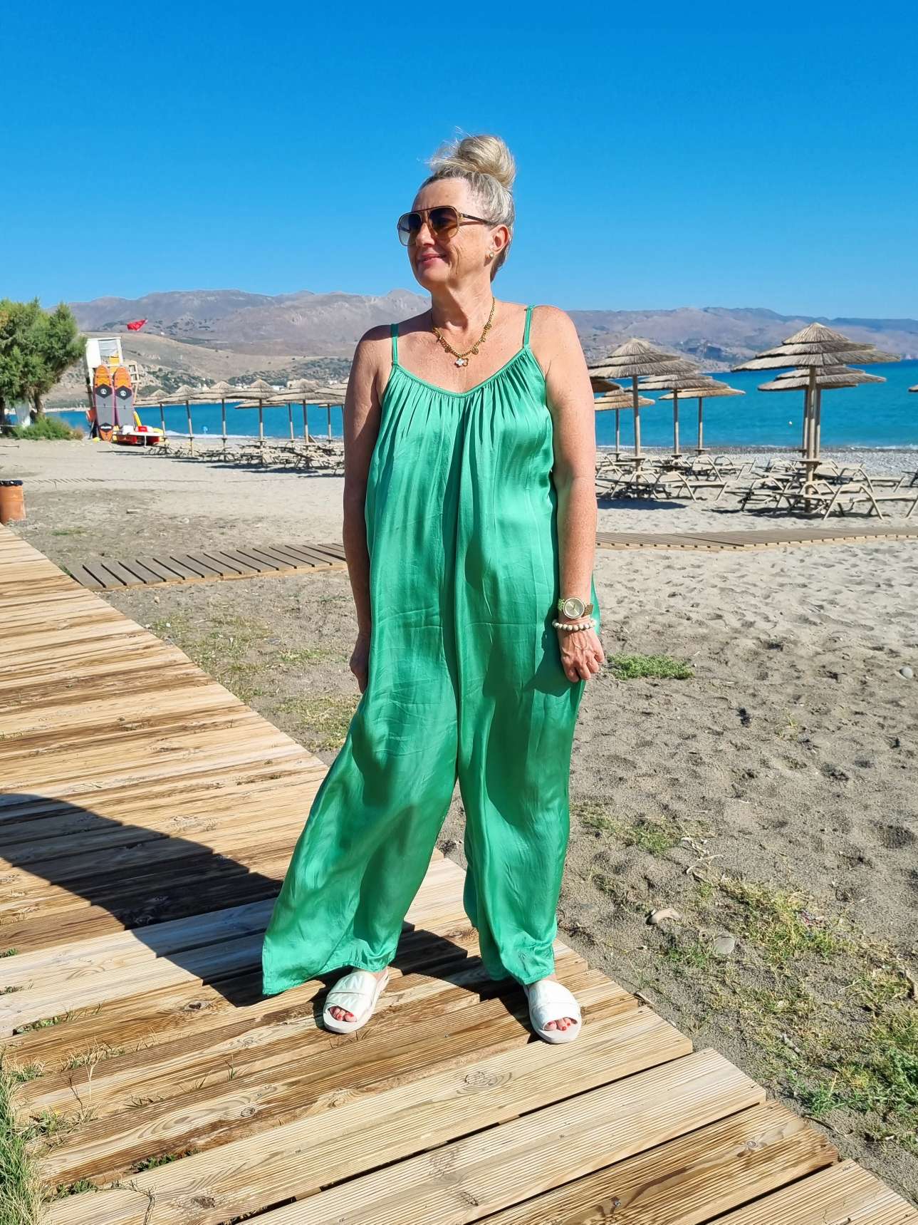 SILK JUMPSUIT PARIS GRÜN 34-42 Made in Italy Seide Overall Zweiteiler 4945 SILK JUMPSUIT PARIS GRÜN 34-42 Made in Italy Seide Overall Zweiteiler 4945