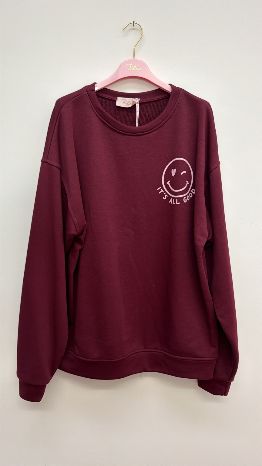 Sweatshirt „Happy Vibes NINA“ – Made in Italy