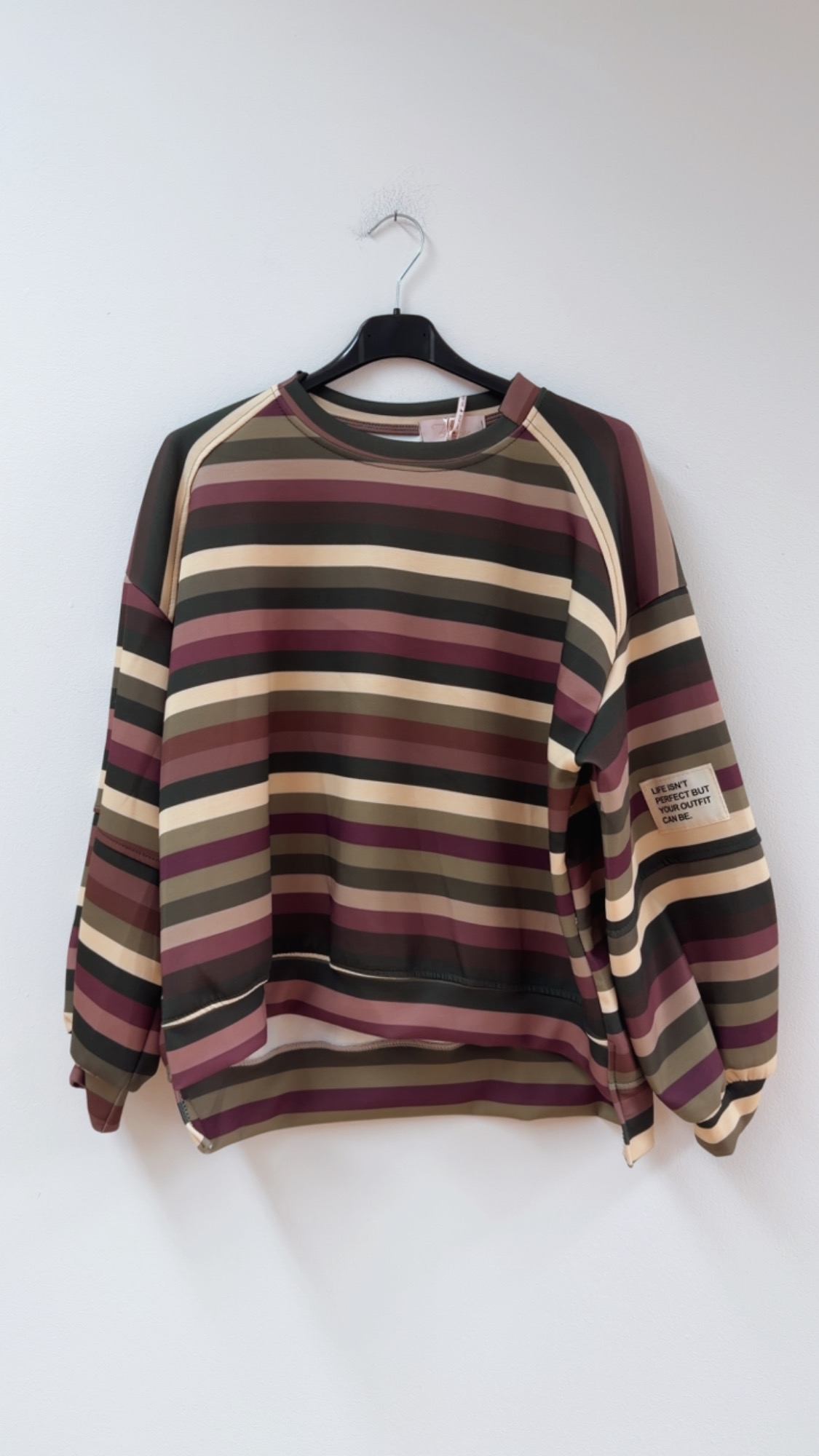 Sweatshirt „Ottavia“ – Streifen-Look | Made in Italy | passend bis ca. Gr. 42/44