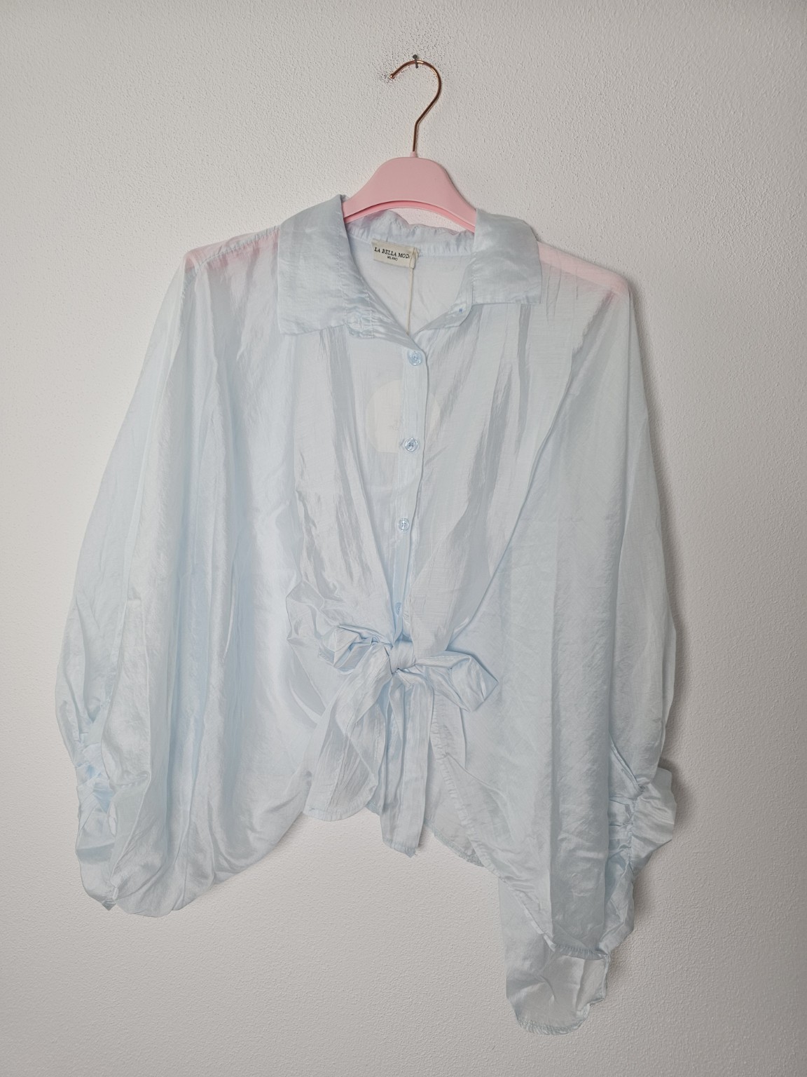 Exklusive Seidenbluse Nerea Uni leicht transparent zum Binden 34-42/44