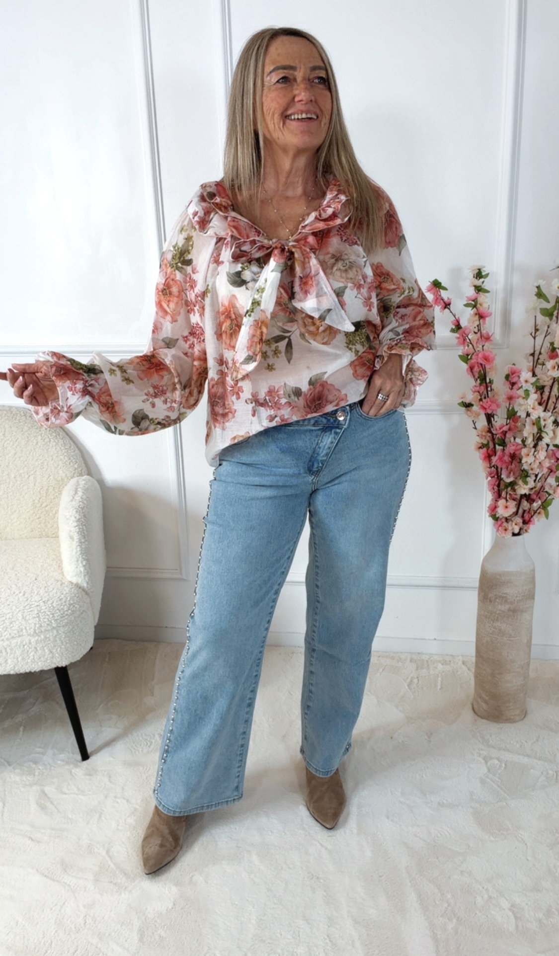 Bluse Pfingsstrose Made in Italy  36 -42