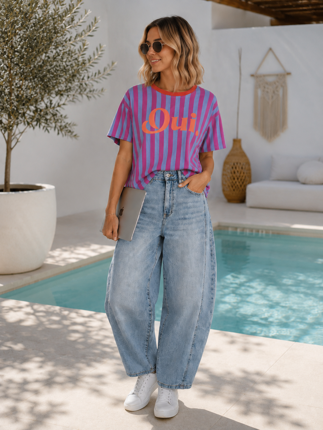 T-Shirt Nuria Blockstreifen Oui. Made in Italy 34-42/44