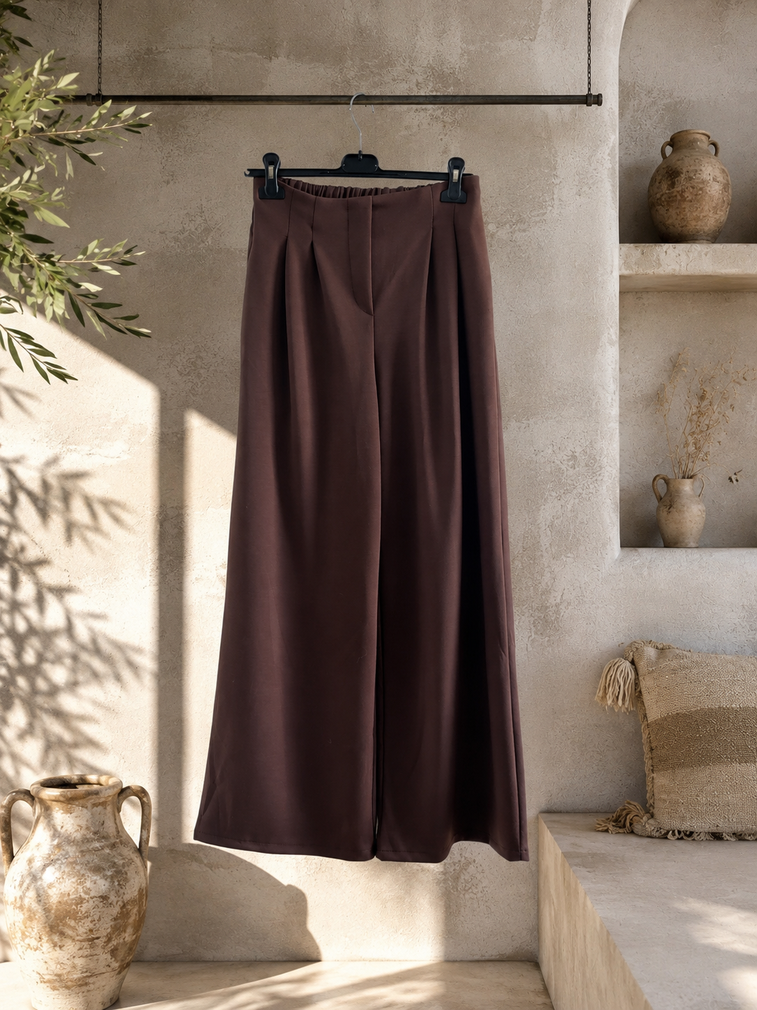 Hose Wide-Leg Butterweich mit Bundfalten I NO.0020 I Made in Italy 34-40/42