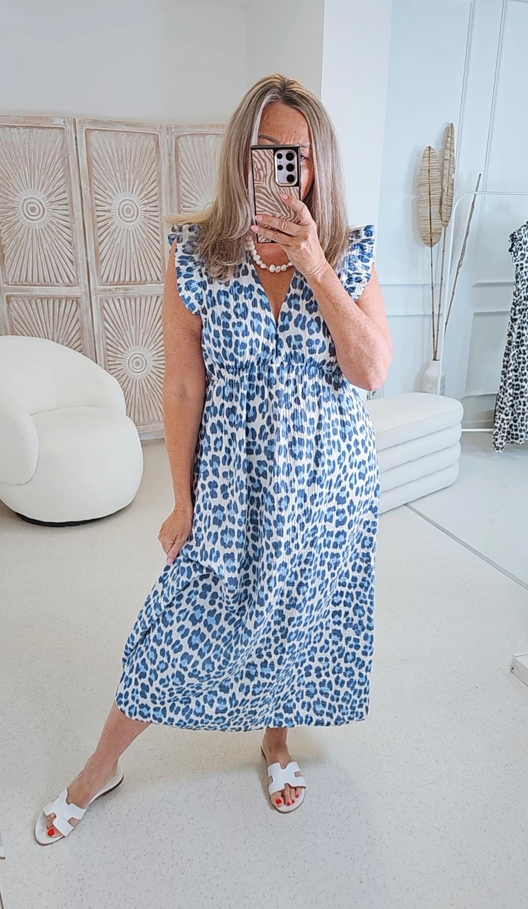 MUSSELIN LEO KLEID ZOE 34 - 42 Made in Italy ärmellos Rüsche