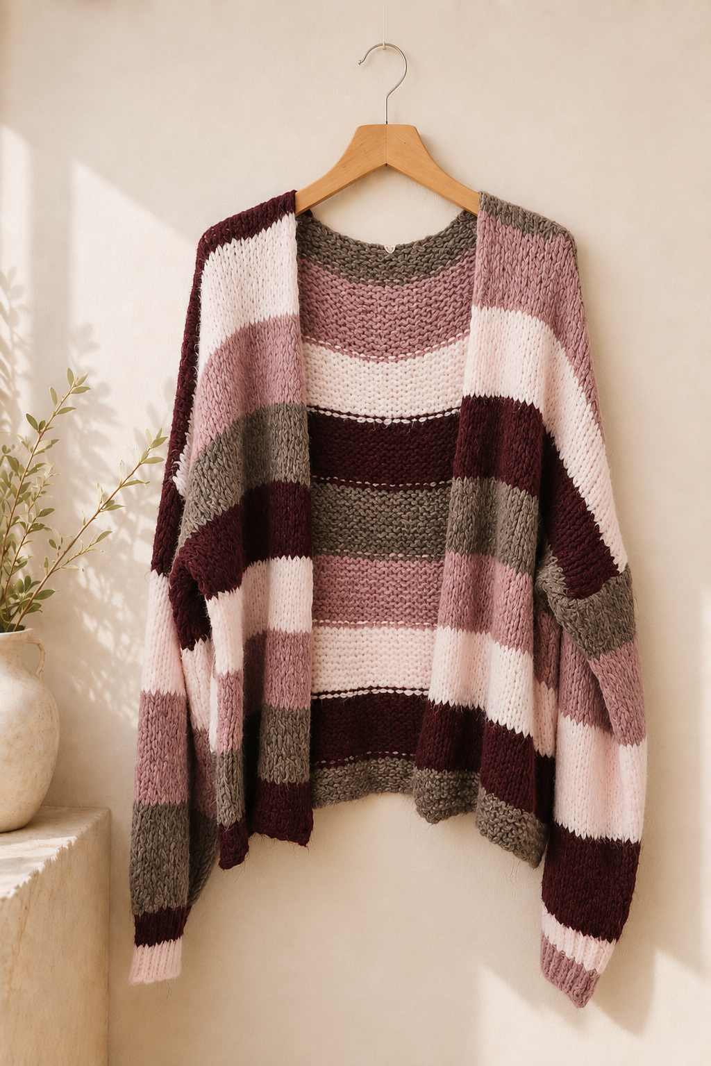 Cardigan mit Blockstreifen Strickjacke I SJ0035 I Made in Italy 34-44