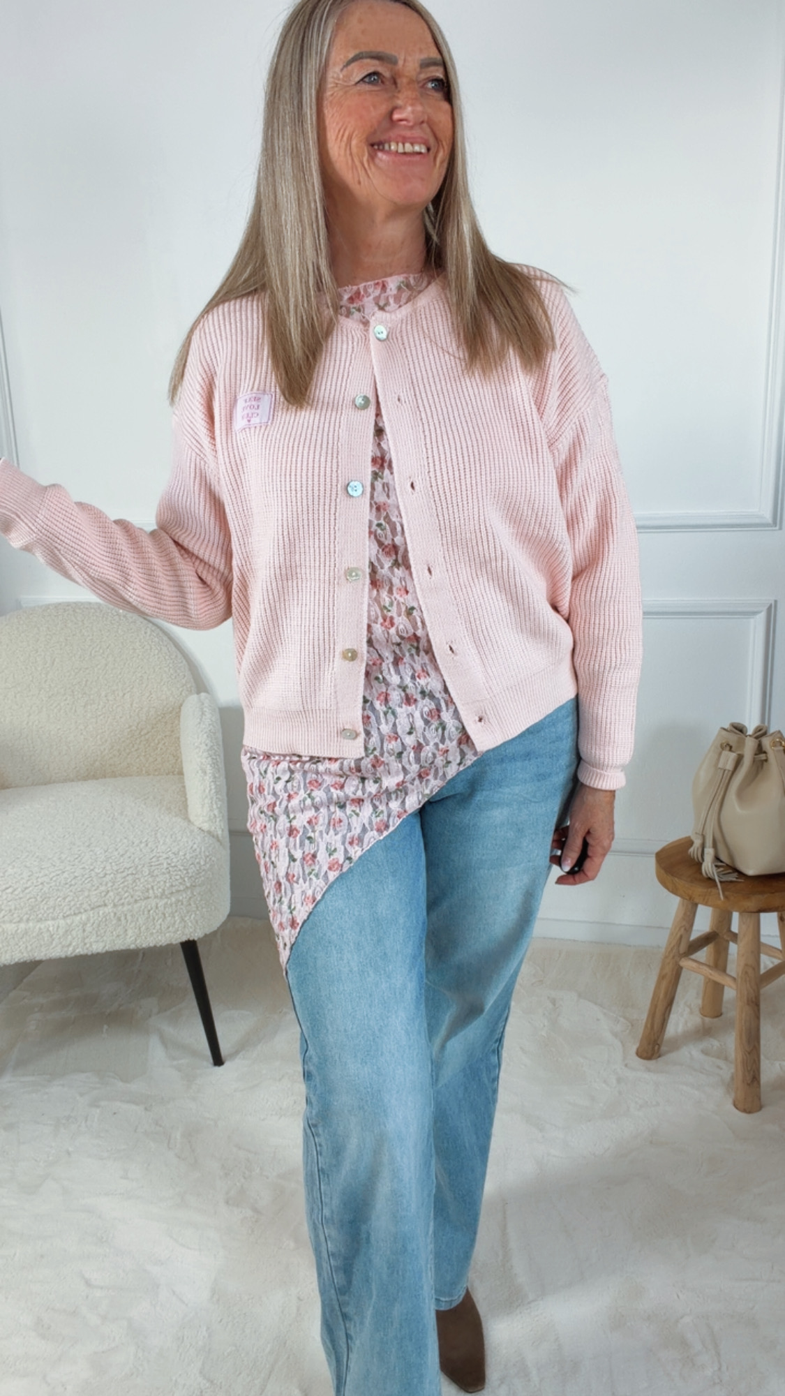 💖STRICKJACKE AMARA SELF LOVE CLUB  34-42 Italy Style Cardigan