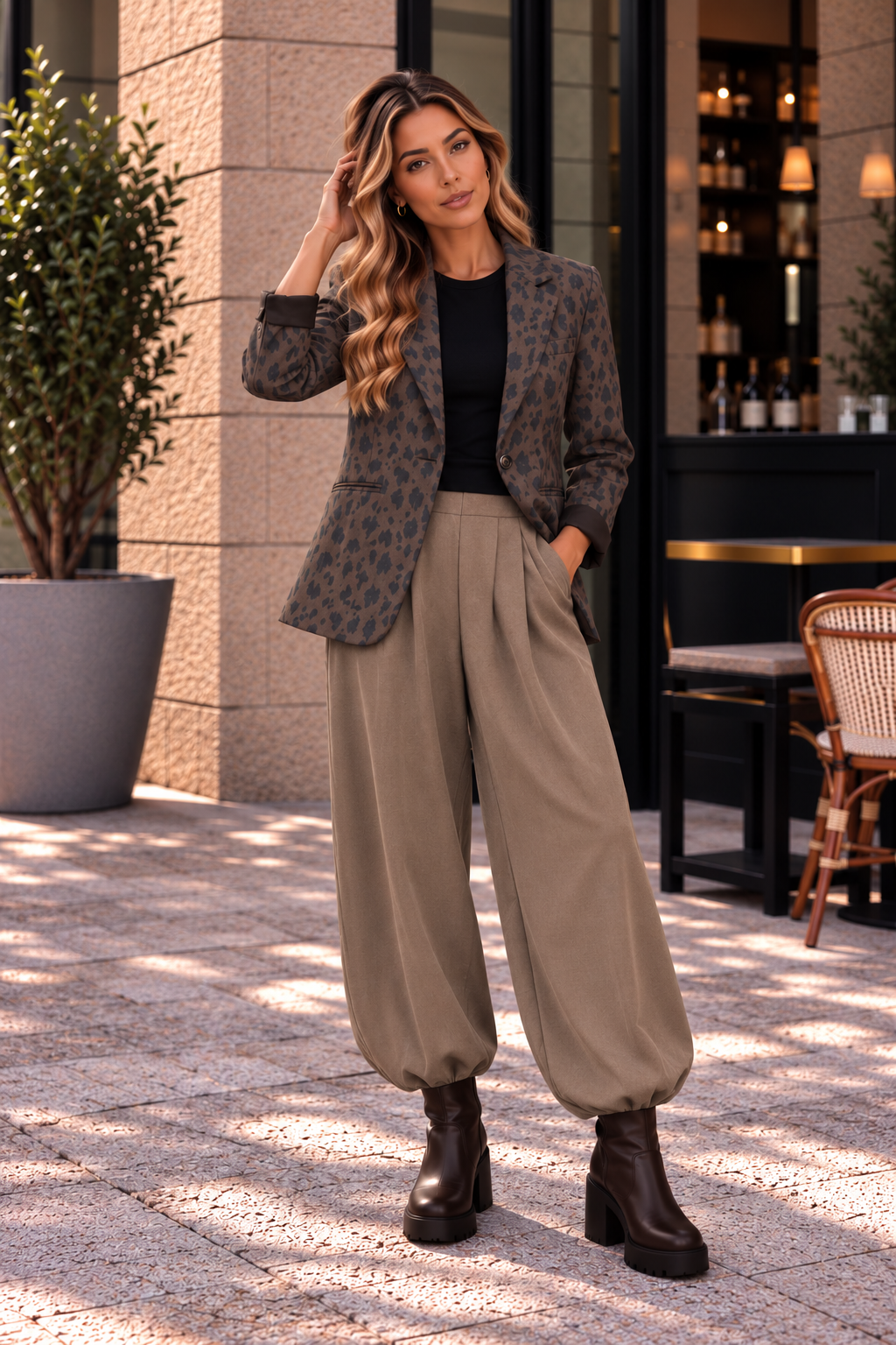 Blazer REH schoko/schwarz Lässig, bequem & stilvoll BL0187 I Made in Italy Größenartikel
