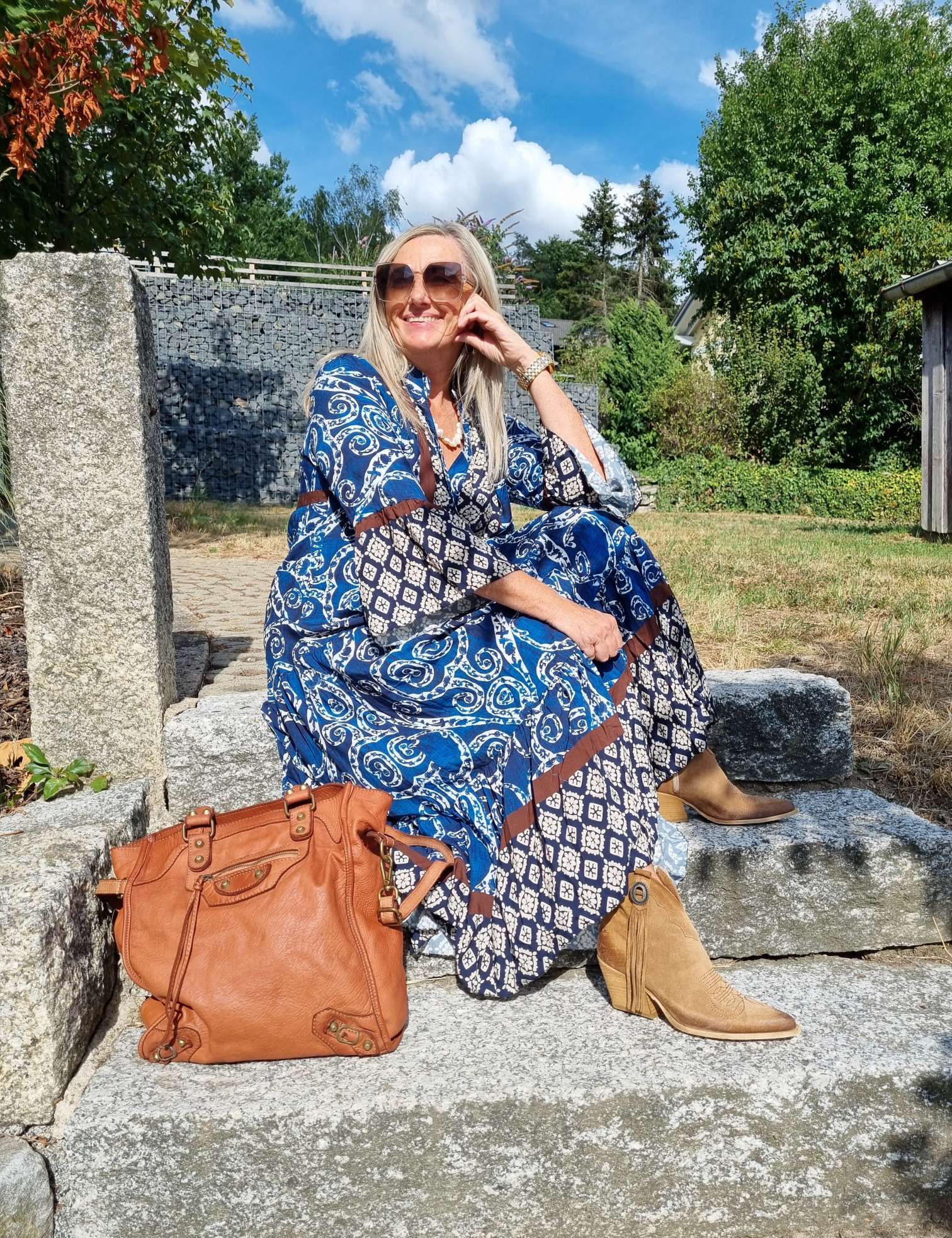 MAXI TUNIKA DRESS STROMBOLI BLAU 34-40/42 Made in Italy langes Kleid Hängerchen Tunikakleid MAXI TUNIKA DRESS STROMBOLI BLAU 34-40/42 Made in Italy langes Kleid Hängerchen Tunikakleid