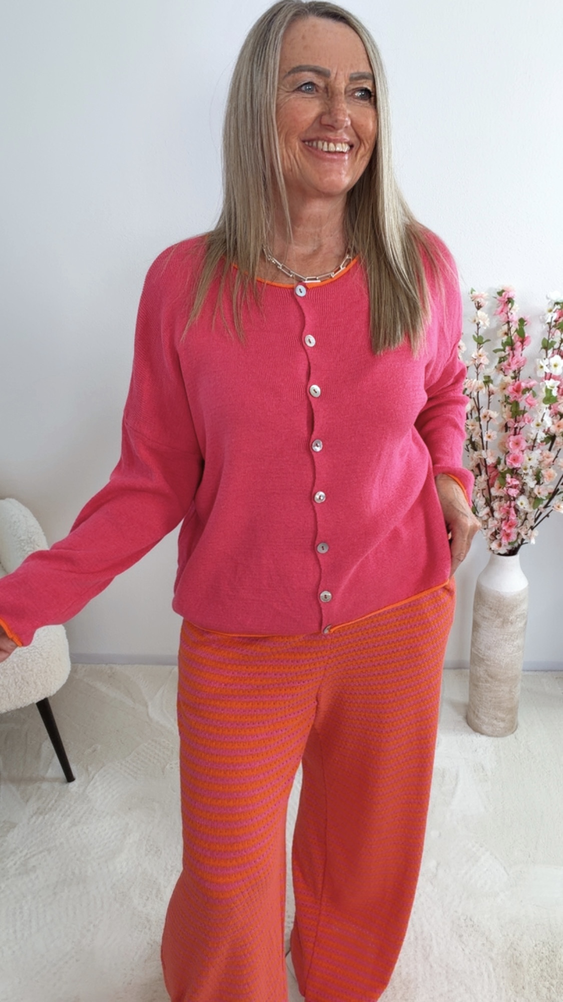 🌈🌿Strickjacke Liorena Made in Itlay 34-42 Cardigan