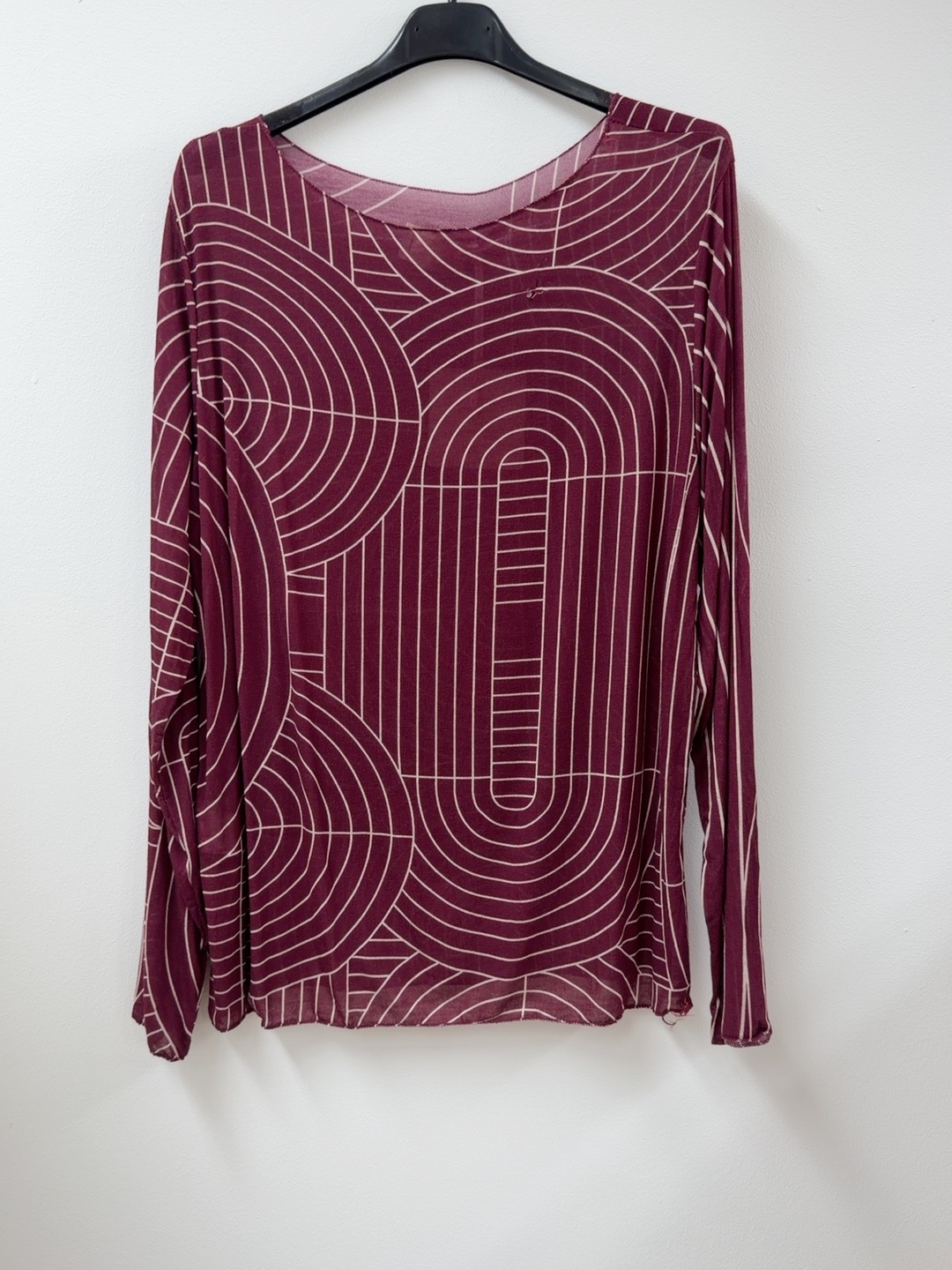 Langarmshirt Cashmere Ornamentmuster I LS0026 I Made in Italy 34-42