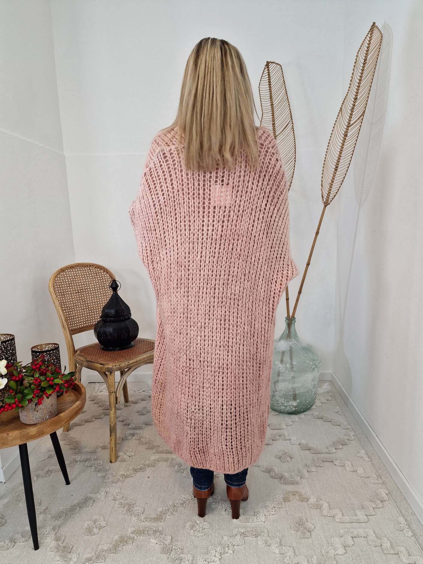 KNIT CARDIGAN LUCIEN ROSA 34-42 Made in Italy Strickjacke Mantel KNIT CARDIGAN LUCIEN ROSA 34-42 Made in Italy Strickjacke Mantel