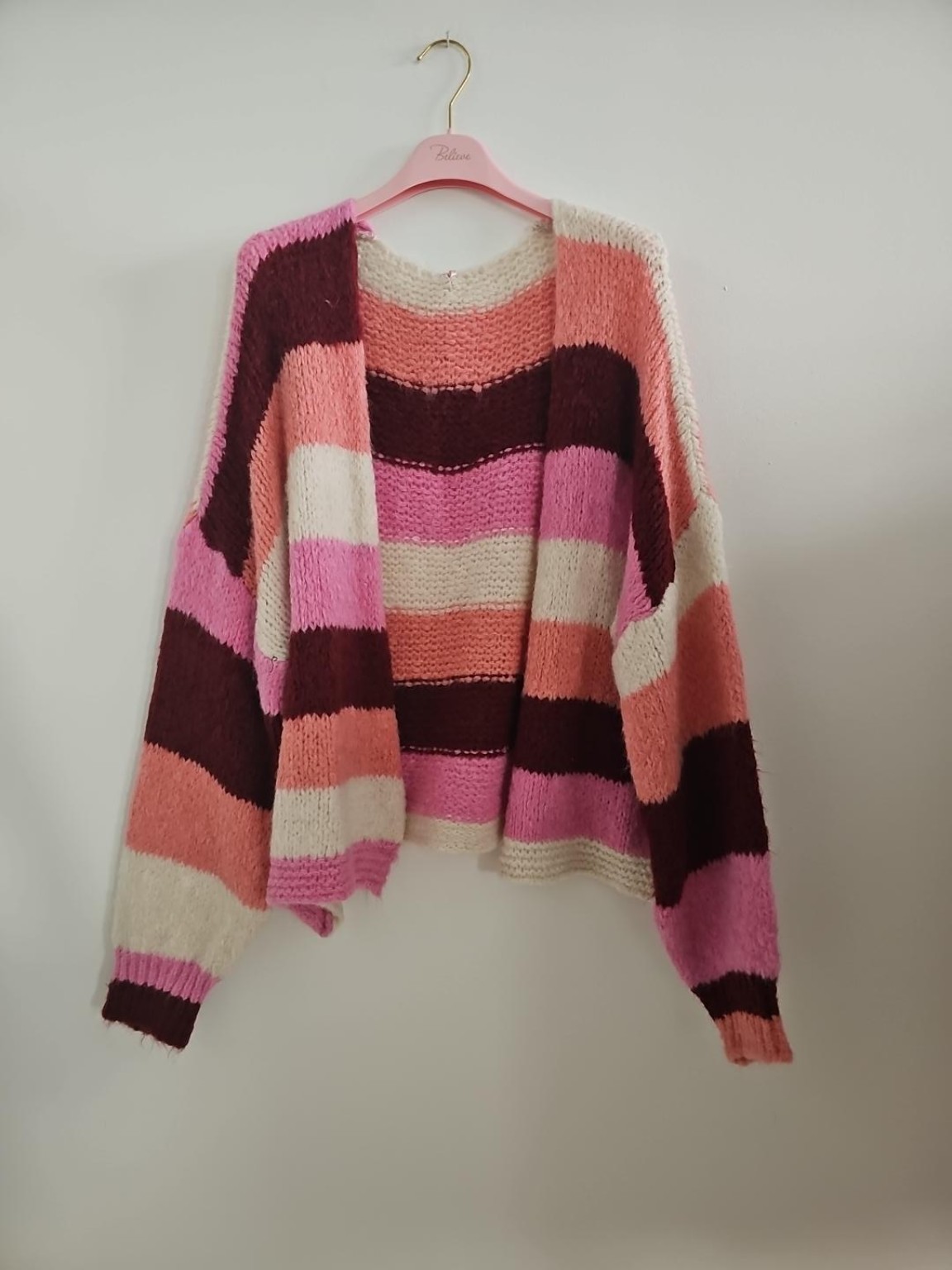 Cardigan mit Blockstreifen Strickjacke I SJ0035 I Made in Italy 34-44