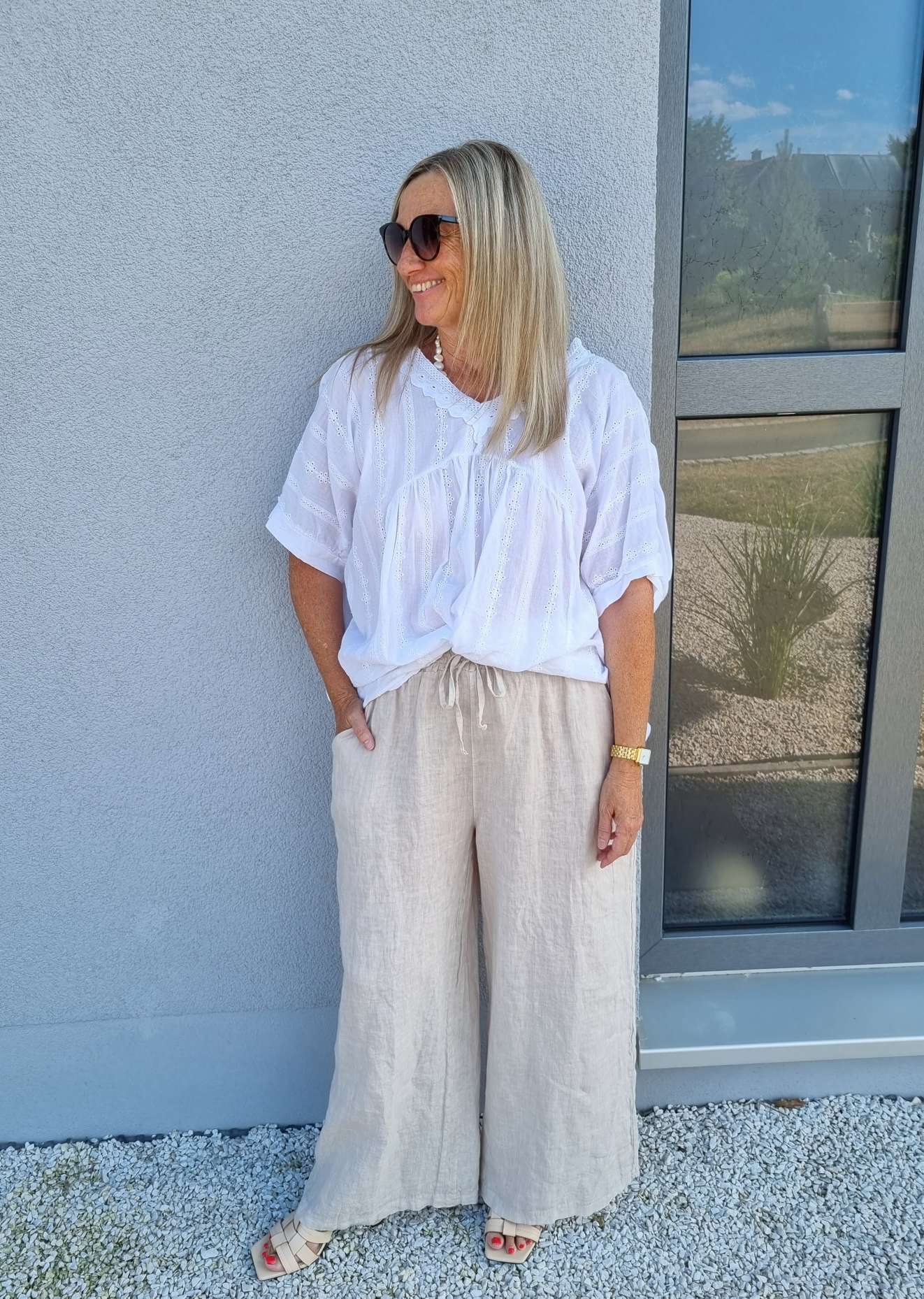 BLUSE TIANA WEISS 34-42 Made in Italy Oversize Tunika Shirt BLUSE TIANA WEISS 34-42 Made in Italy Oversize Tunika Shirt