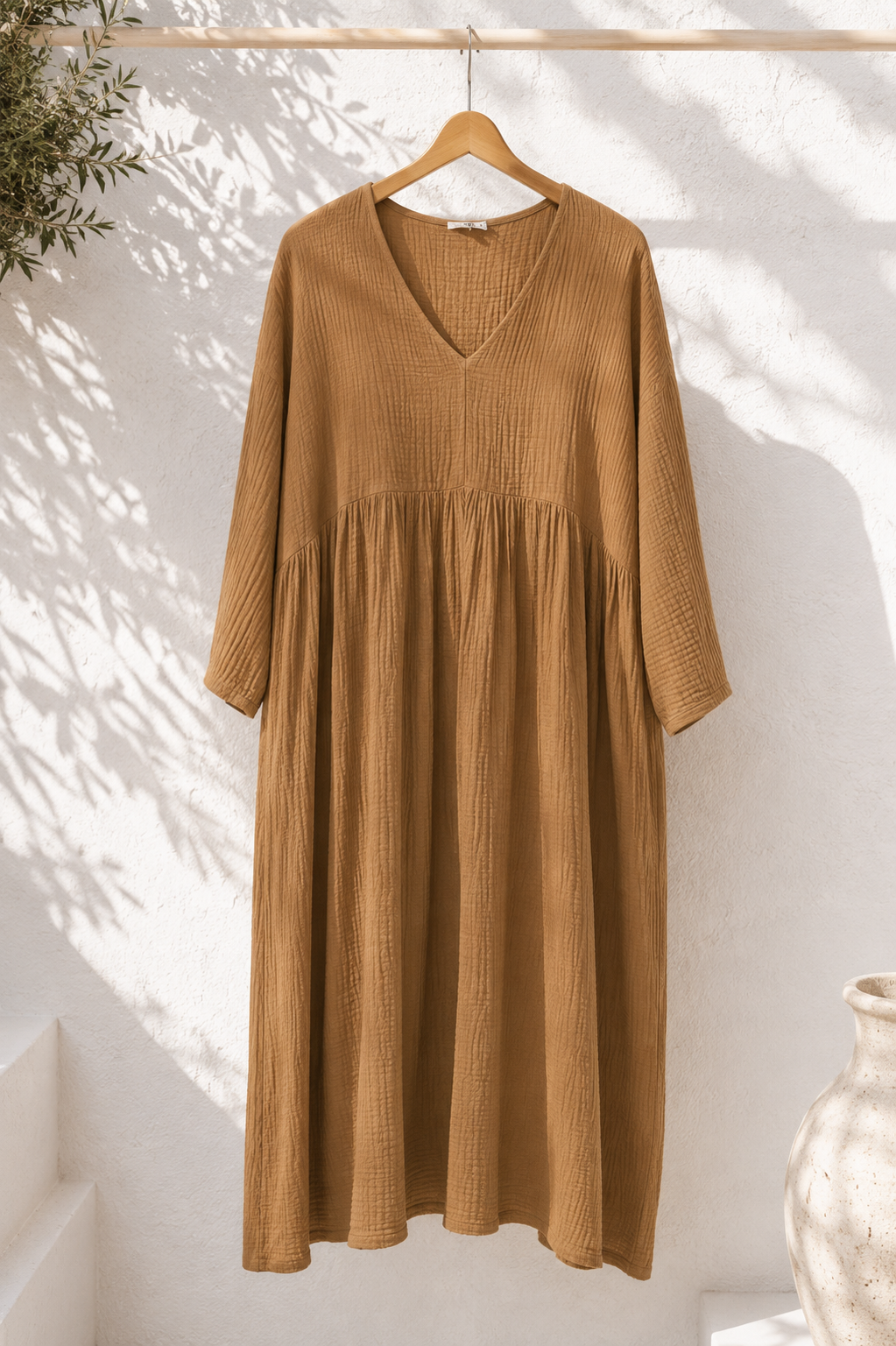 Musselin Kleid „Mombasa Uni“ – Made in Italy | 100 % Baumwolle | bis Gr. 44