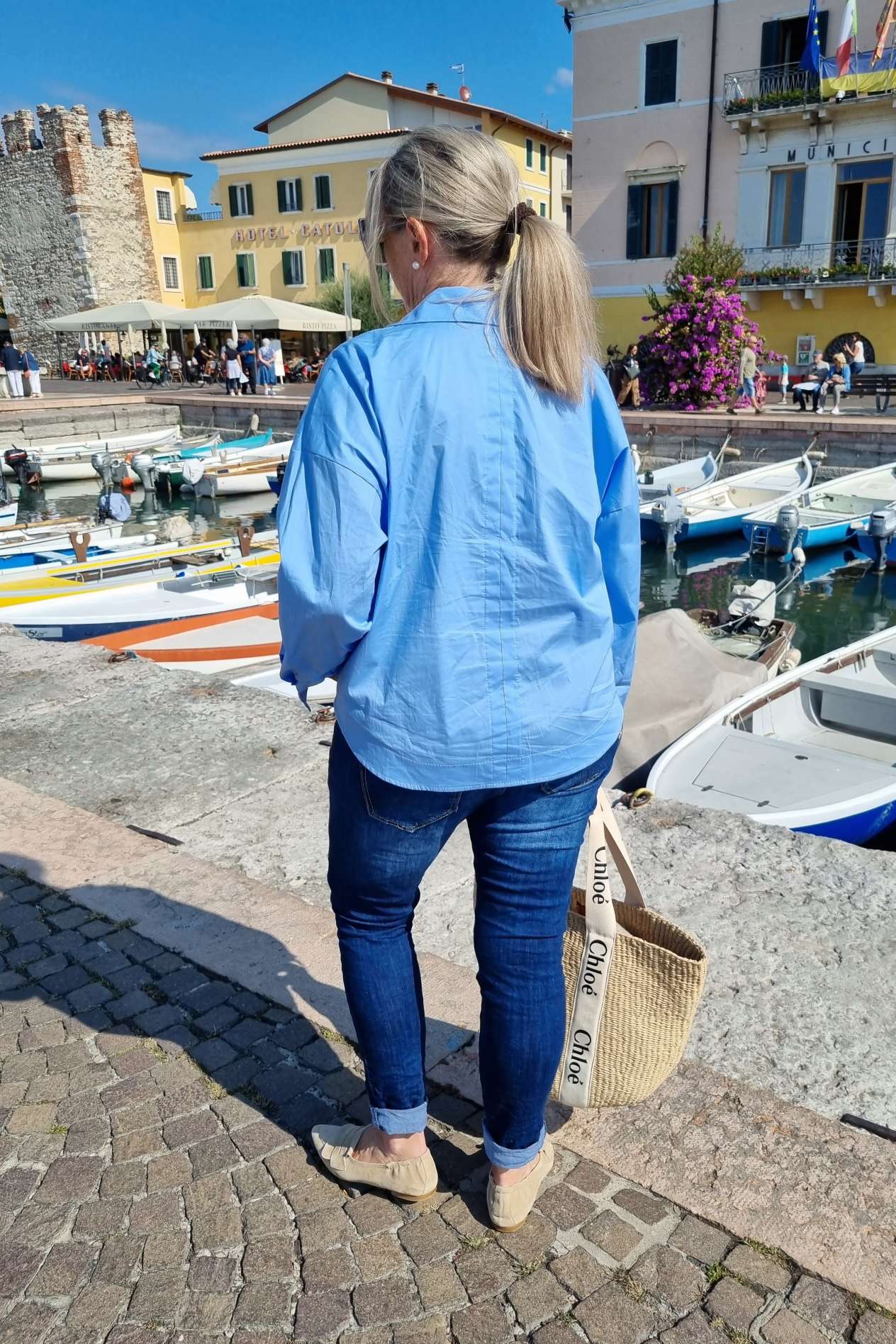 BASIC BLUSE NADINE SHORT HELLBLAU Made in Italy 34-42 Hemd Shirt BASIC BLUSE NADINE SHORT HELLBLAU Made in Italy 34-42 Hemd Shirt