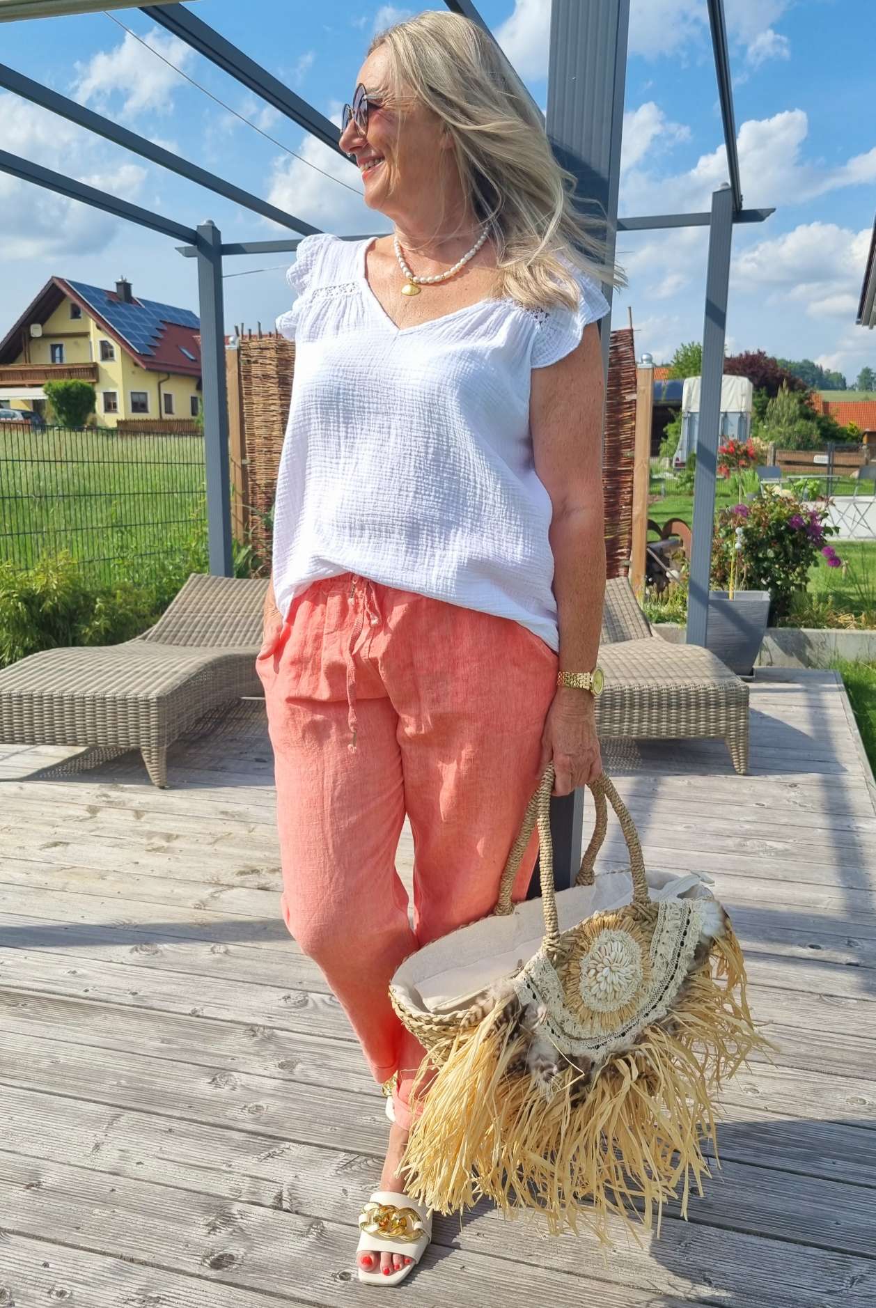 LINEN JOGPANT ANCONA KORALLE Leinen Hose PANT 34-42 Made in Italy Sommerhose LINEN JOGPANT ANCONA KORALLE Leinen Hose PANT 34-42 Made in Italy Sommerhose