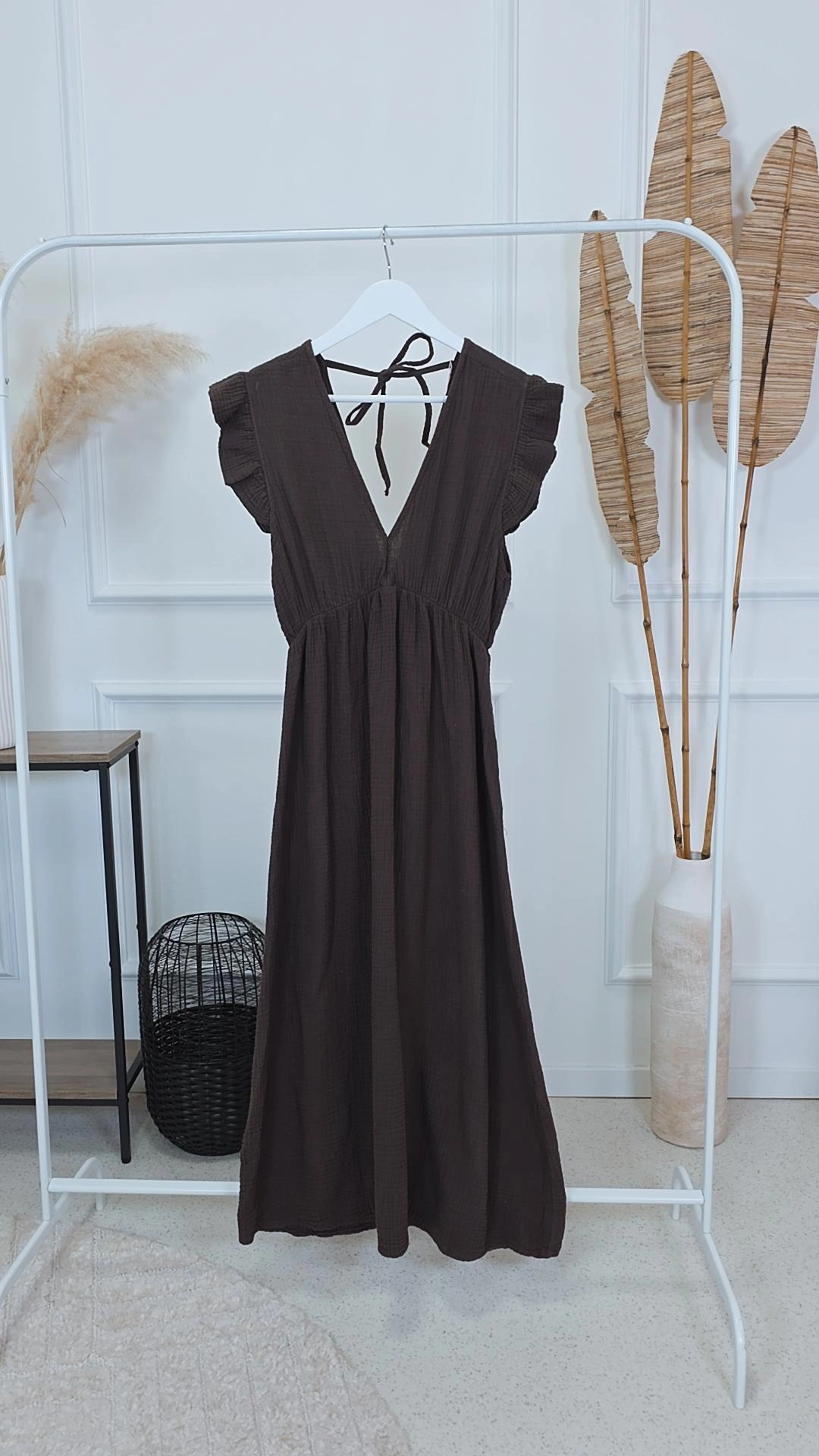 MUSSELIN KlEID ZOE BIANCO MIA 34 - 42 Made in Italy ärmellos Rüsche 