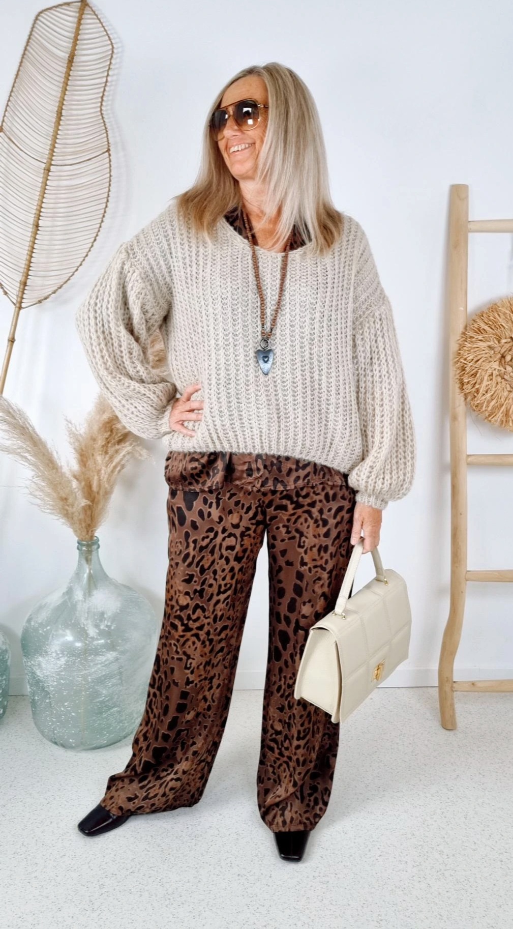 EDLE HOSE MORENA LEO DUNKELBRAUN Hose Viskose Made in Italy Sommerhose 34-40 EDLE HOSE MORENA LEO DUNKELBRAUN Hose Viskose Made in Italy Sommerhose 34-40