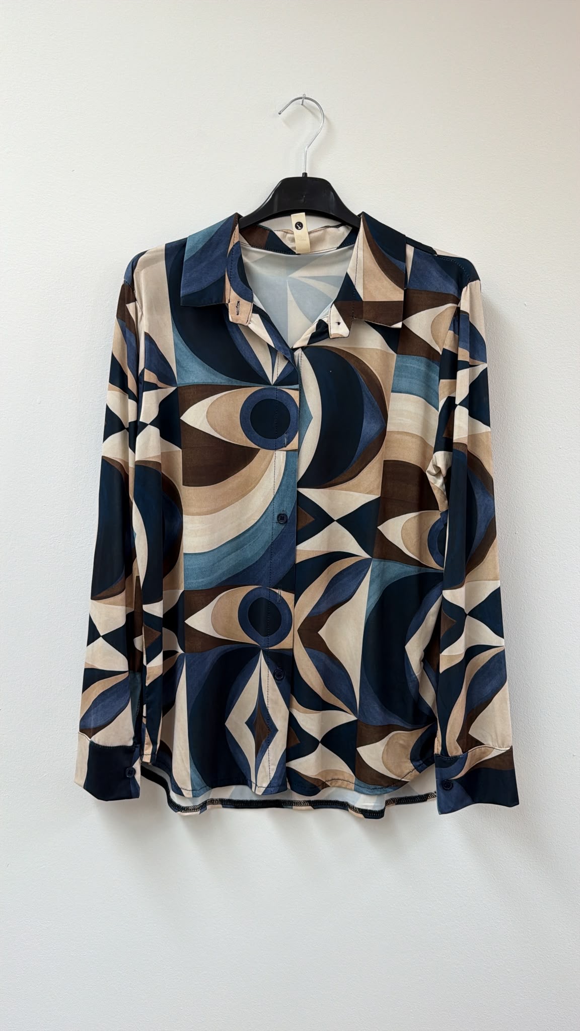 Kofferstoff Bluse Retro Print – No. BL011 | Made in Italy | passt ca. Gr. 34–42