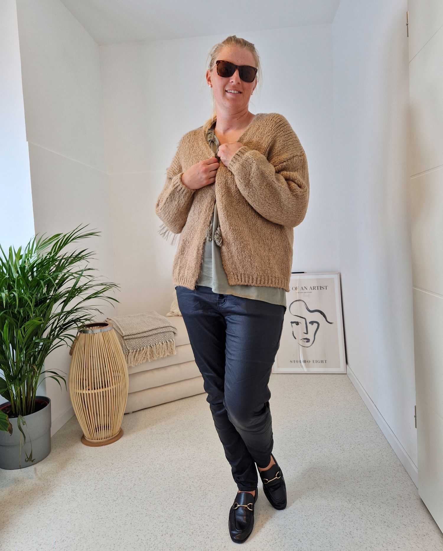 KNIT CARDIGAN MILLY CAMEL 34-42 Made in Italy kurze Strickjacke KNIT CARDIGAN MILLY CAMEL 34-42 Made in Italy kurze Strickjacke