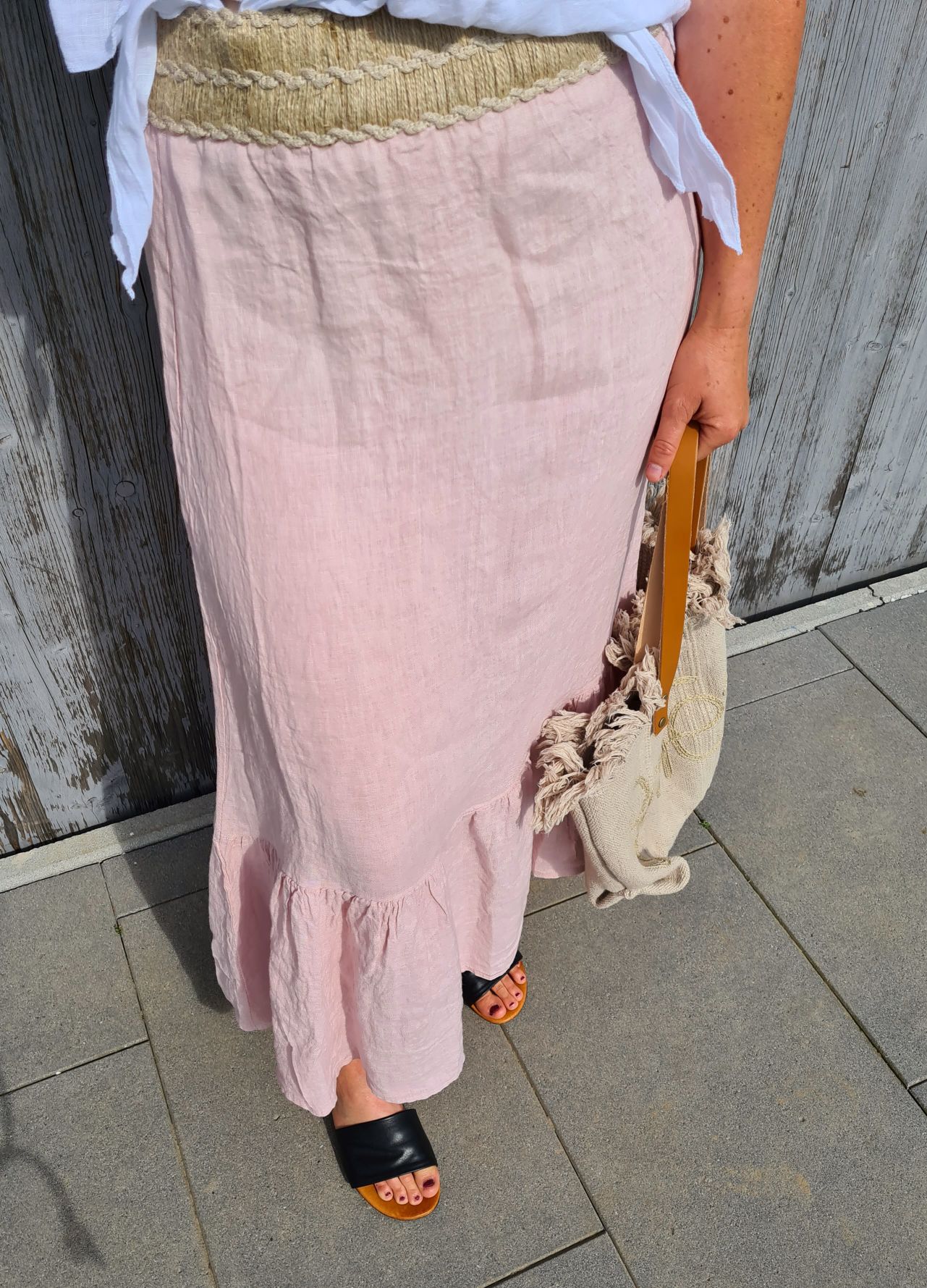 LINEN SKIRT KRISTIN ROSA 34-42 Made in Italy Leinen Midi Rock Bast Details LINEN SKIRT KRISTIN ROSA 34-42 Made in Italy Leinen Midi Rock Bast Details