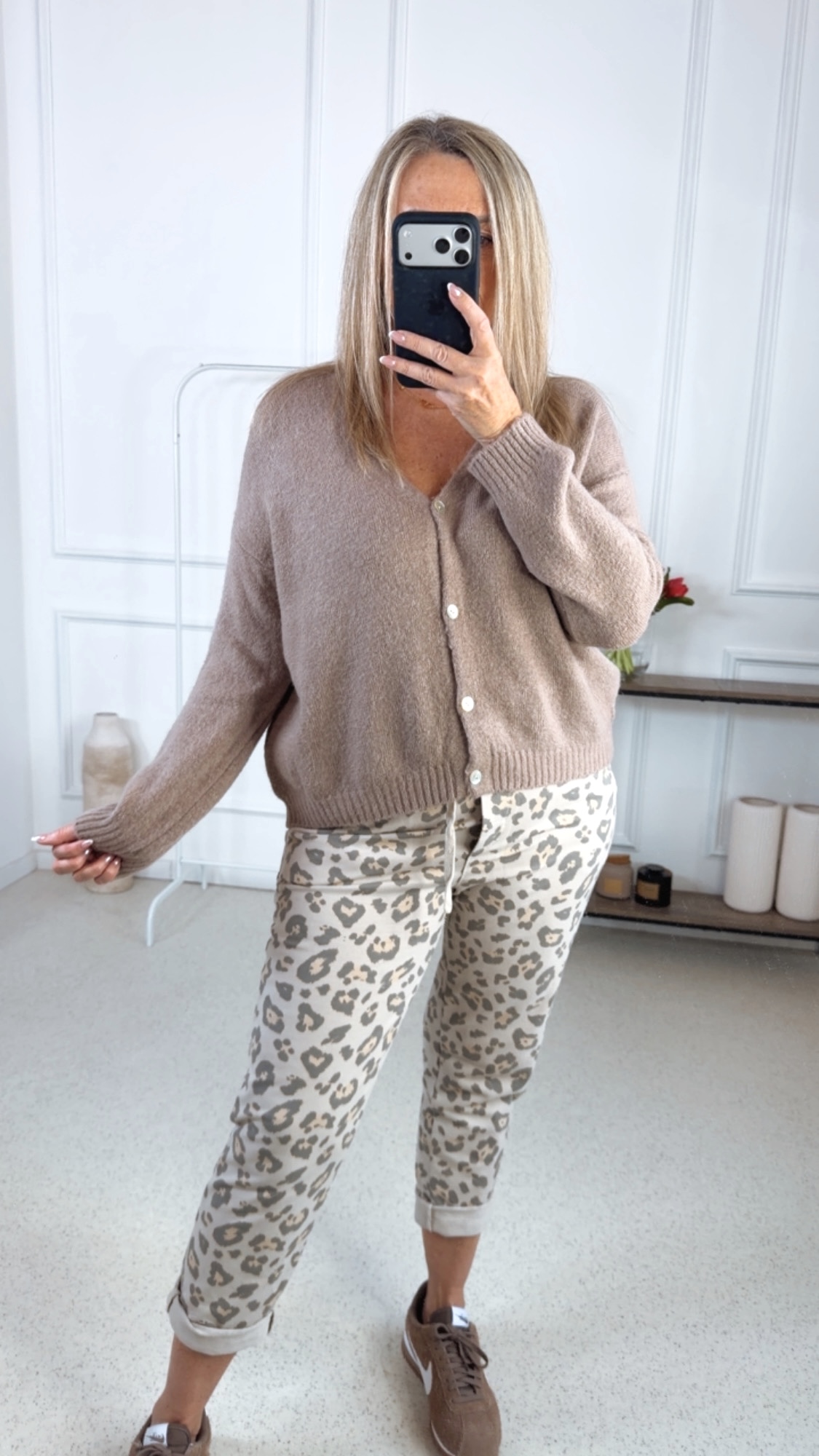 EDLER STRICK CARDIGAN OSLO Alpaka Strickjacke Made in Italy 34-42