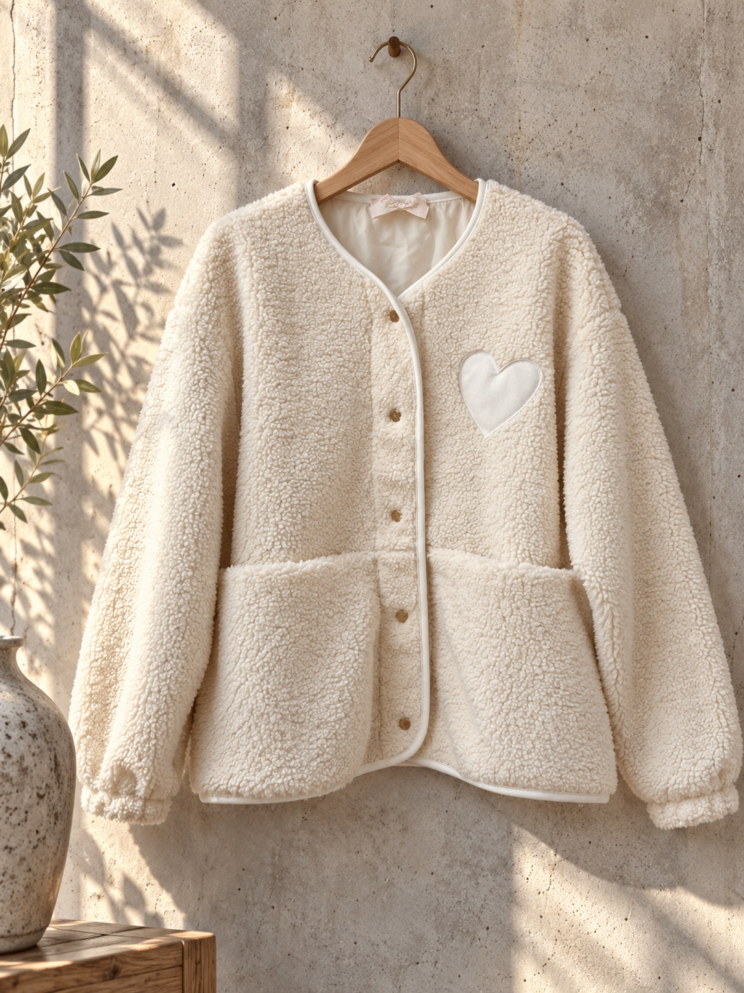Teddyjacke mit Herz – TJ0122 | Made in Italy | passt bis gute Gr. 42