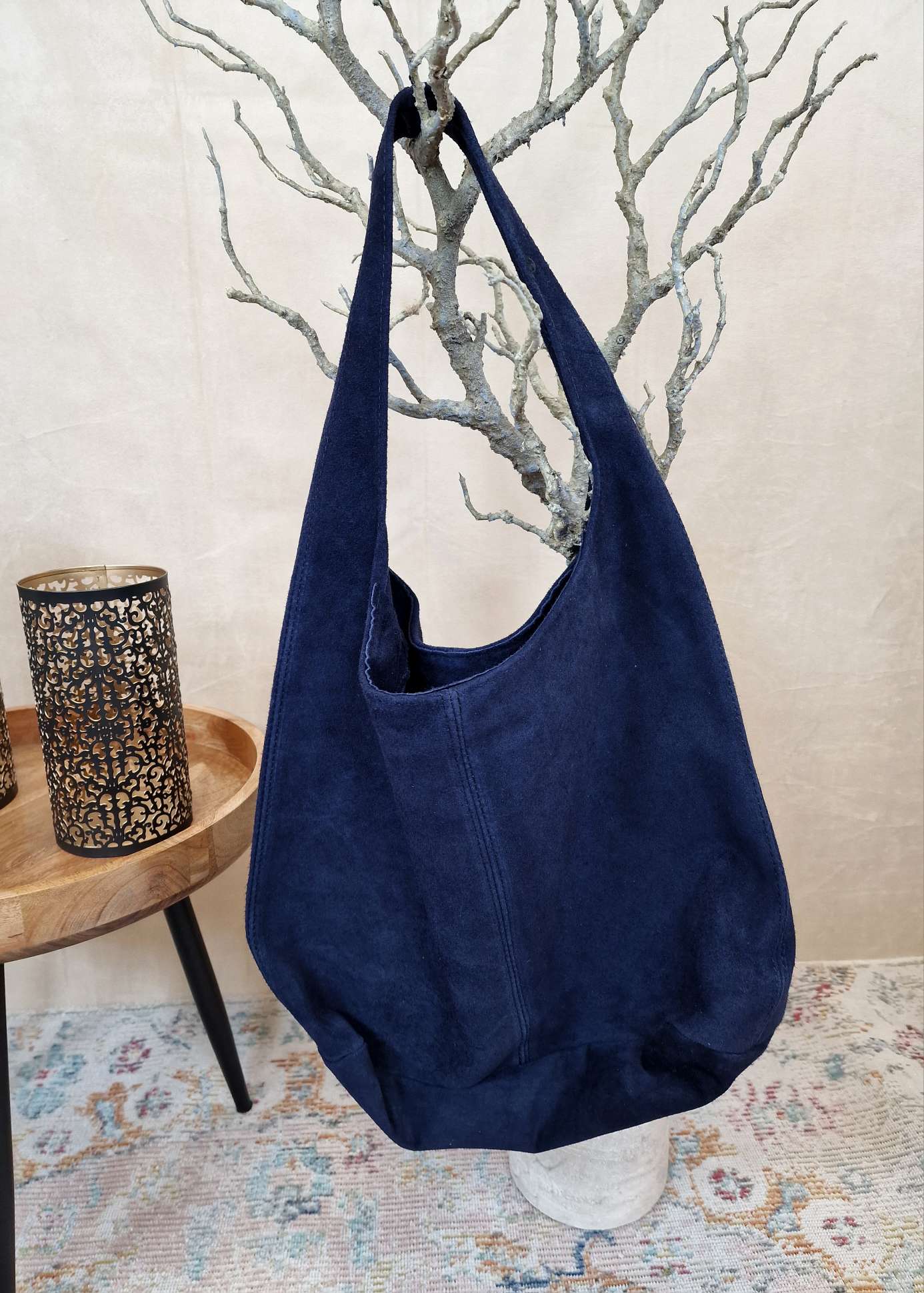 WILDLEDER SHOPPER VRONI DUNKELBLAU Made in Italy Leder Tasche versch. Farben WILDLEDER SHOPPER VRONI DUNKELBLAU Made in Italy Leder Tasche versch. Farben