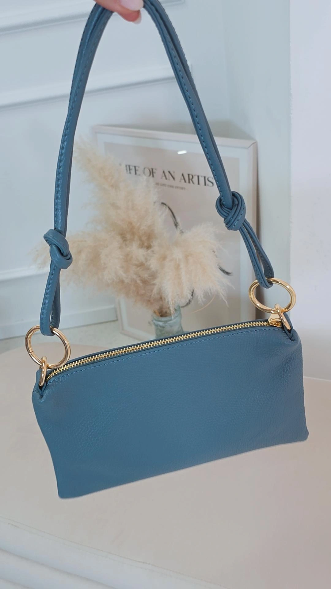 LEDERTASCHE MALIA Made in Italy Clutch Umhängetasche