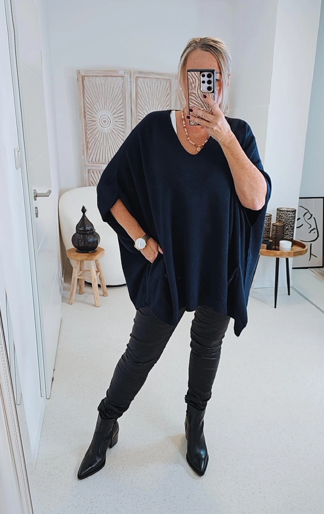 OVERSIZE KNIT SWEATER TOMMA Made in Italy 34-48/50 Strick Poncho