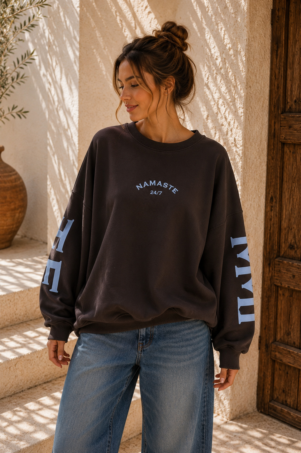 Sweatshirt „Namaste 24/7 Uni“ – Made in Italy | One Size bis ca. Gr. 42