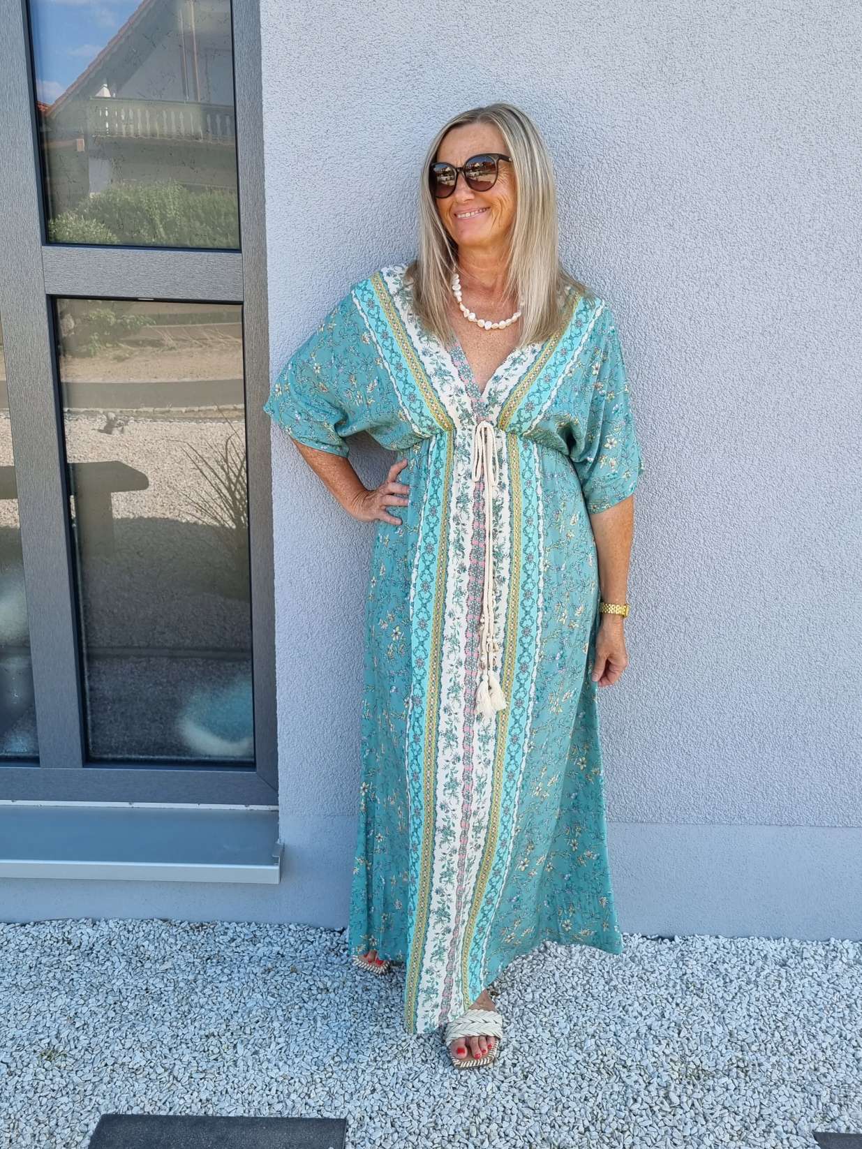 FLORAL MAXI DRESS VIVI MINT GRÜN 34-42 Made in Italy langes Sommer Kleid FLOWERS Blumen Boho FLORAL MAXI DRESS VIVI MINT GRÜN 34-42 Made in Italy langes Sommer Kleid FLOWERS Blumen Boho