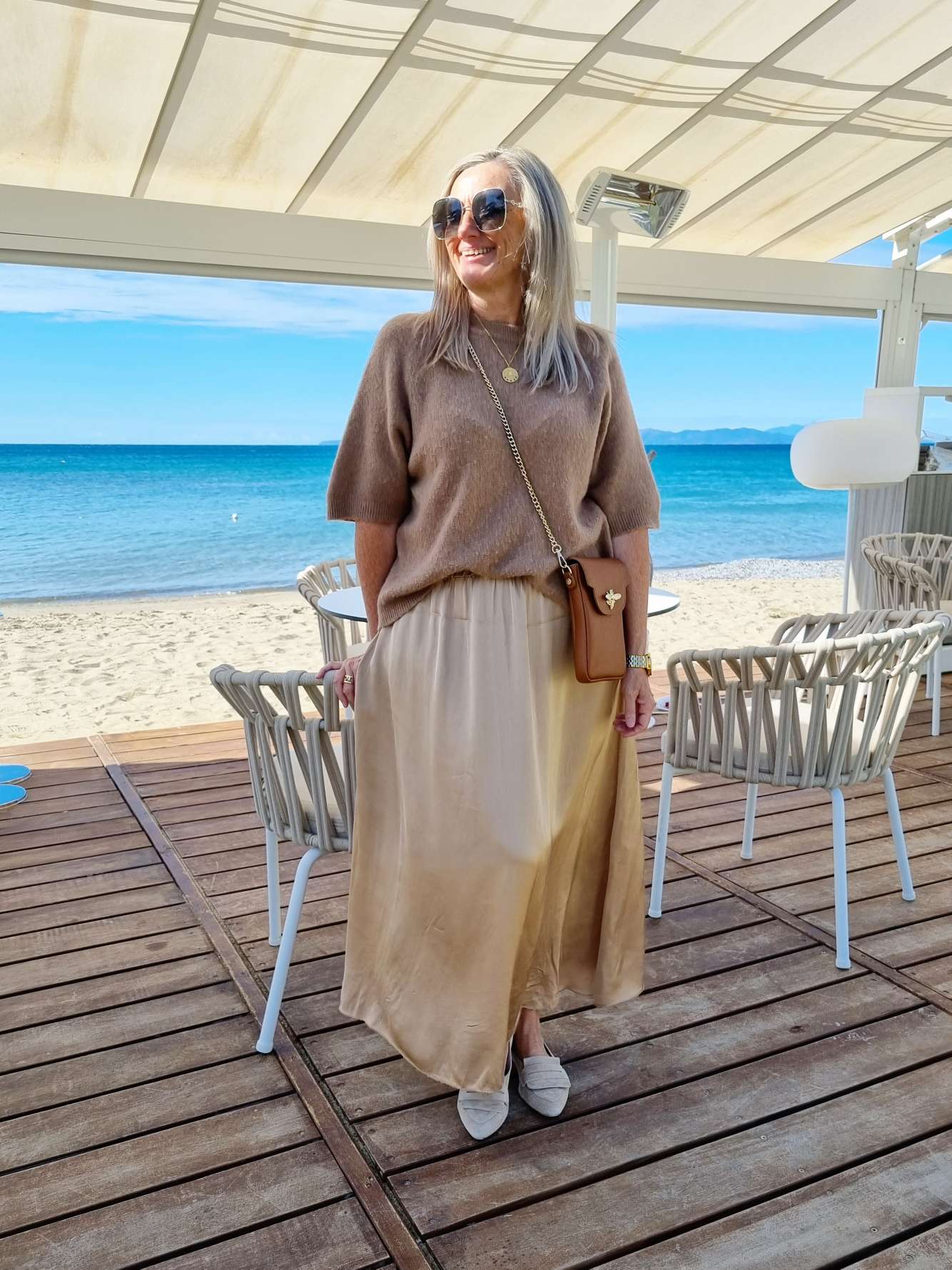 EDLER SILK SKIRT ERIKA CAMEL Satin Rock Seiden Mix Made in Italy Sommerhose 34-40 EDLER SILK SKIRT ERIKA CAMEL Satin Rock Seiden Mix Made in Italy Sommerhose 34-40