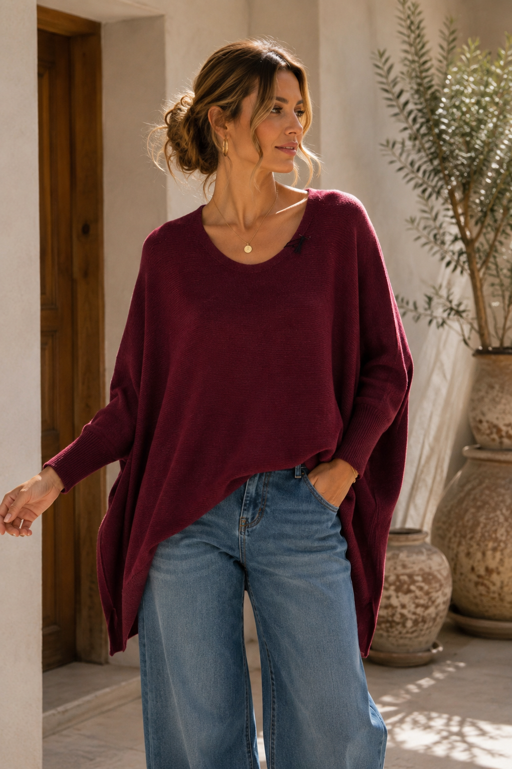 OVERSIZE KNIT SWEATER SIGRID Made in Italy 34-44/46 Strick Pullover