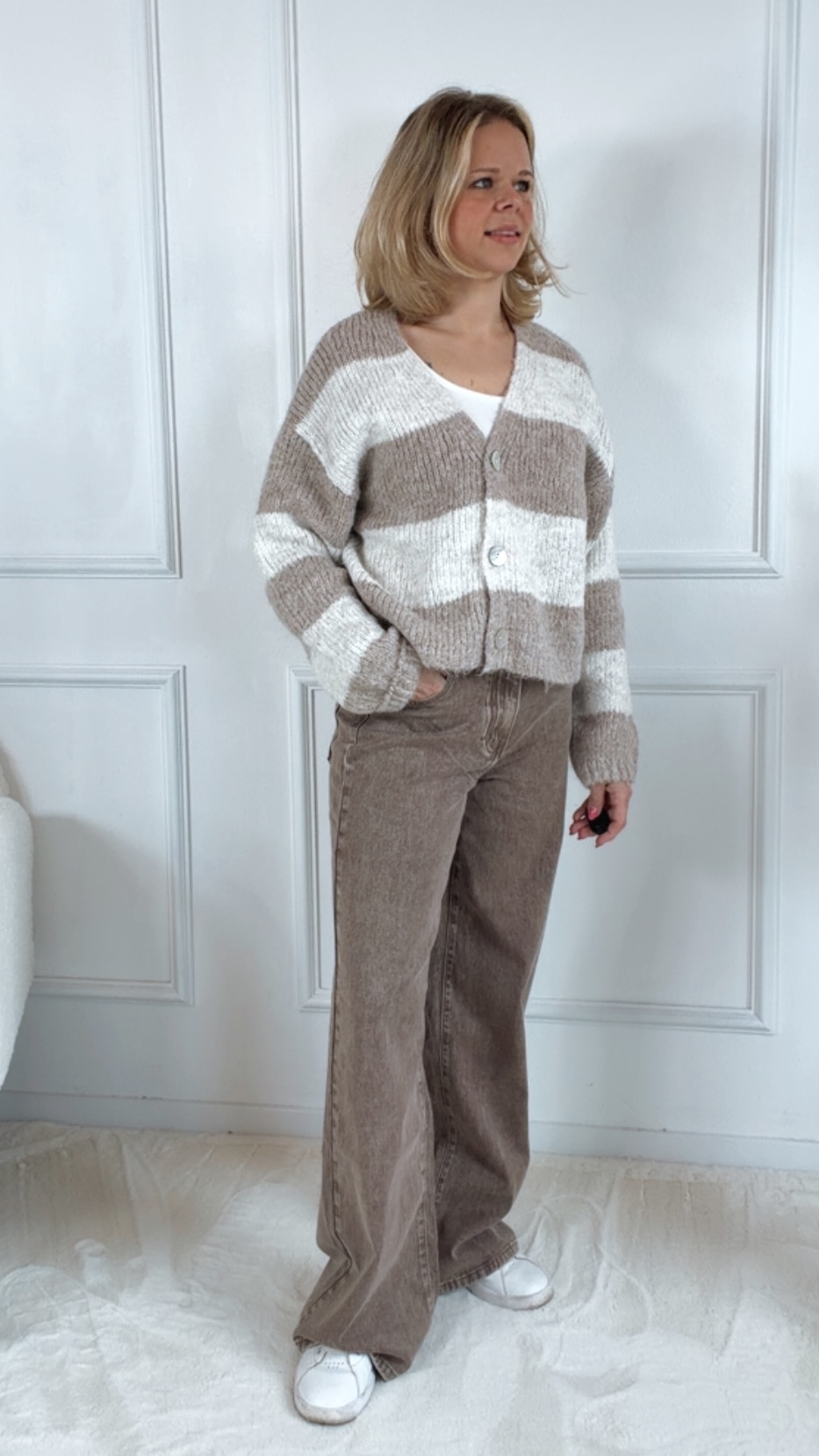 Jeans „Urban Straight Taupe“ Italy Style