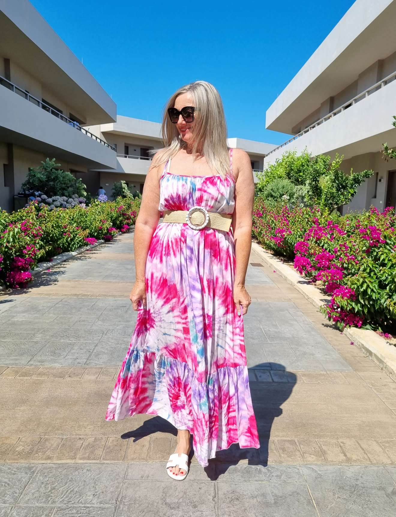 SPAGHETTI DRESS DALLAS PINK 34-42 Made in Italy Maxi Kleid Sommer Strandkleid Abendkleid BATIK Tie Dye SPAGHETTI DRESS DALLAS PINK 34-42 Made in Italy Maxi Kleid Sommer Strandkleid Abendkleid BATIK Tie Dye