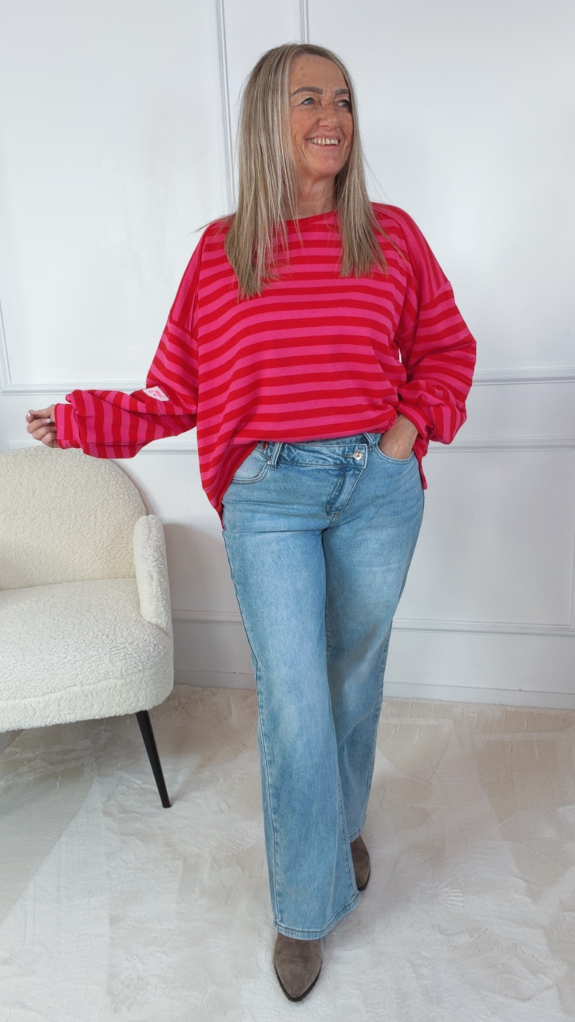SWEATER CELESTINA STRIPES Made in Italy 36 - 42