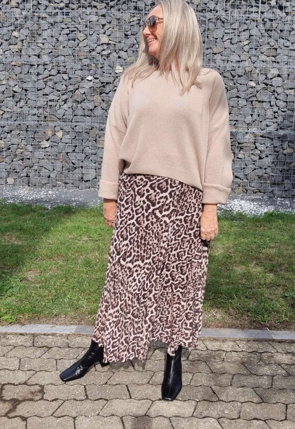 PLISSEE SKIRT SARABI LEO CREME Midi Rock Made in Italy 34-40 PLISSEE SKIRT SARABI LEO CREME Midi Rock Made in Italy 34-40