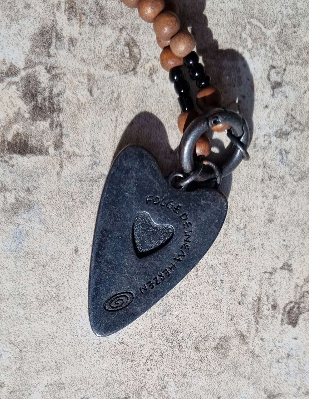 EXKLUSIVE LANGE KETTE HEART BLACKBEAUTY L MILKY AKAZIENHOLZ PERLEN BRAUN Anhänger Herz schwarz EXKLUSIVE LANGE KETTE HEART BLACKBEAUTY L MILKY AKAZIENHOLZ PERLEN BRAUN Anhänger Herz schwarz